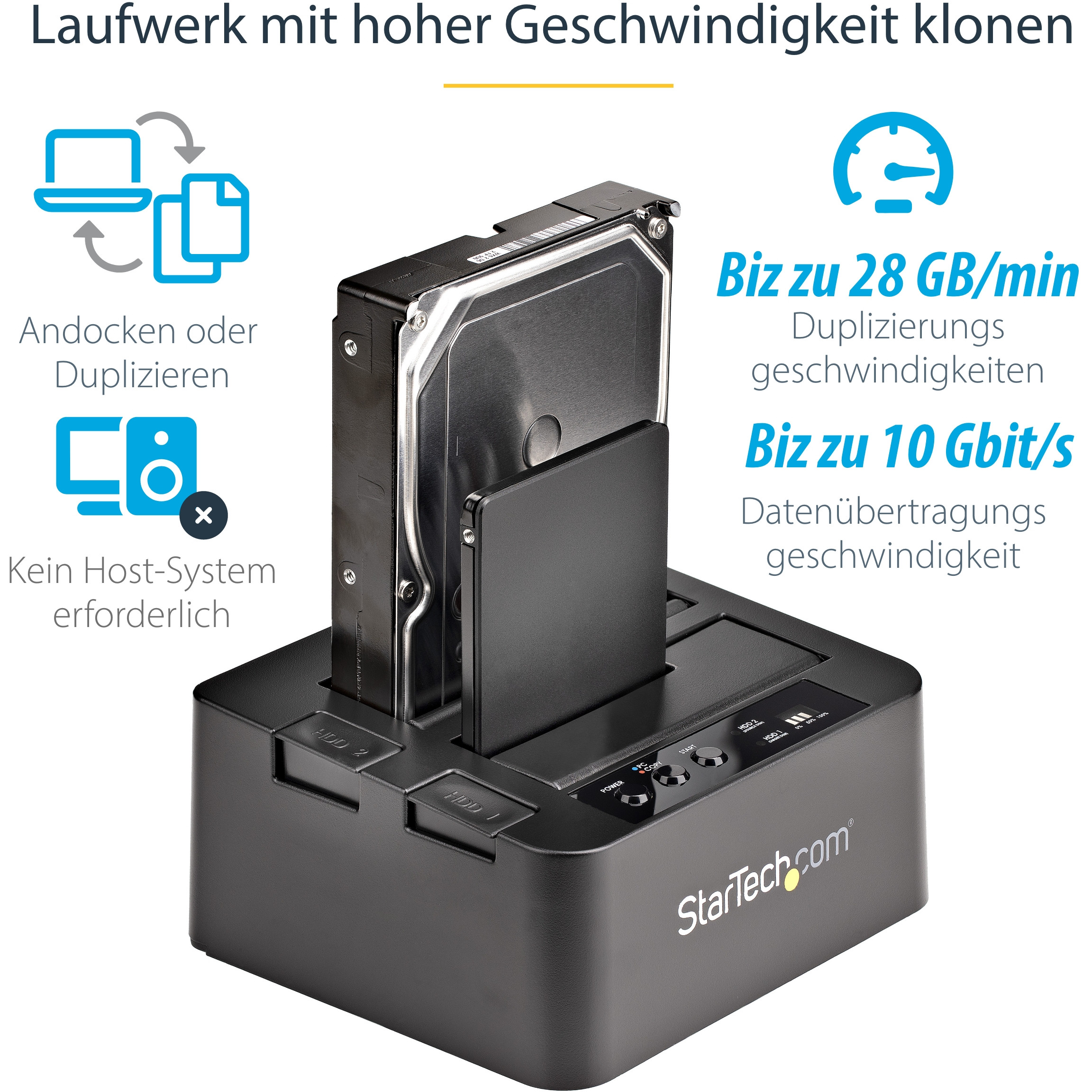 Uređaj za dupliciranje tvrdih diskova STARTECH.COM (samostalni duplikator, kloner/kopirka s dva utora za HDD/SSD, USB 3.1)-16