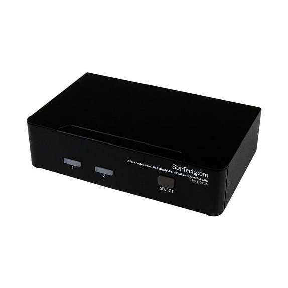 DisplayPort KVM prekidač STARTECH.COM s dva priključka (2560x1600 @60Hz, dvostruki DP USB, tipkovnica, video, miš prekidač kutija s audio za računala i monitore (SV231DPUA), KVM / audio prekidač)-4