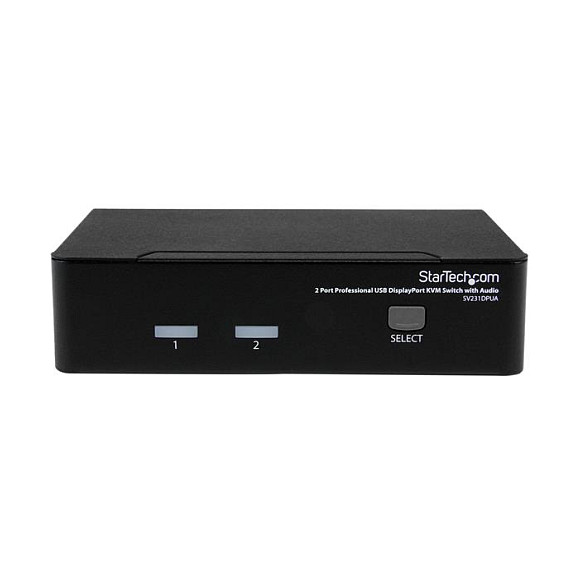 DisplayPort KVM prekidač STARTECH.COM s dva priključka (2560x1600 @60Hz, dvostruki DP USB, tipkovnica, video, miš prekidač kutija s audio za računala i monitore (SV231DPUA), KVM / audio prekidač)-5