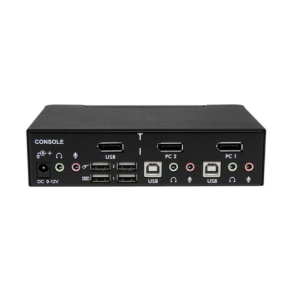 DisplayPort KVM prekidač STARTECH.COM s dva priključka (2560x1600 @60Hz, dvostruki DP USB, tipkovnica, video, miš prekidač kutija s audio za računala i monitore (SV231DPUA), KVM / audio prekidač)-6