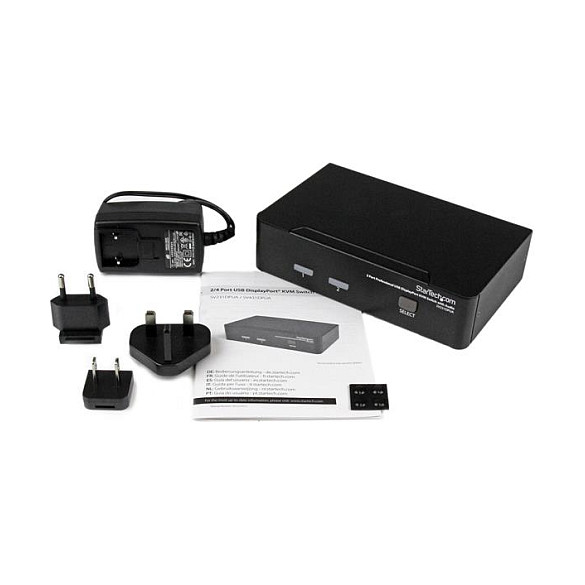 DisplayPort KVM prekidač STARTECH.COM s dva priključka (2560x1600 @60Hz, dvostruki DP USB, tipkovnica, video, miš prekidač kutija s audio za računala i monitore (SV231DPUA), KVM / audio prekidač)-7