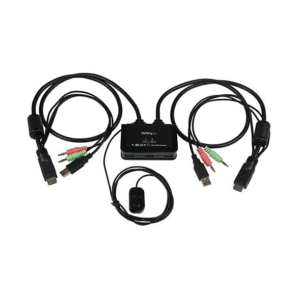 HDMI KVM preklopnik STARTECH.COM (s audio i daljinskim prekidačem, USB napajanje, HDMI, dvostruki port, SV211HDUA)-4