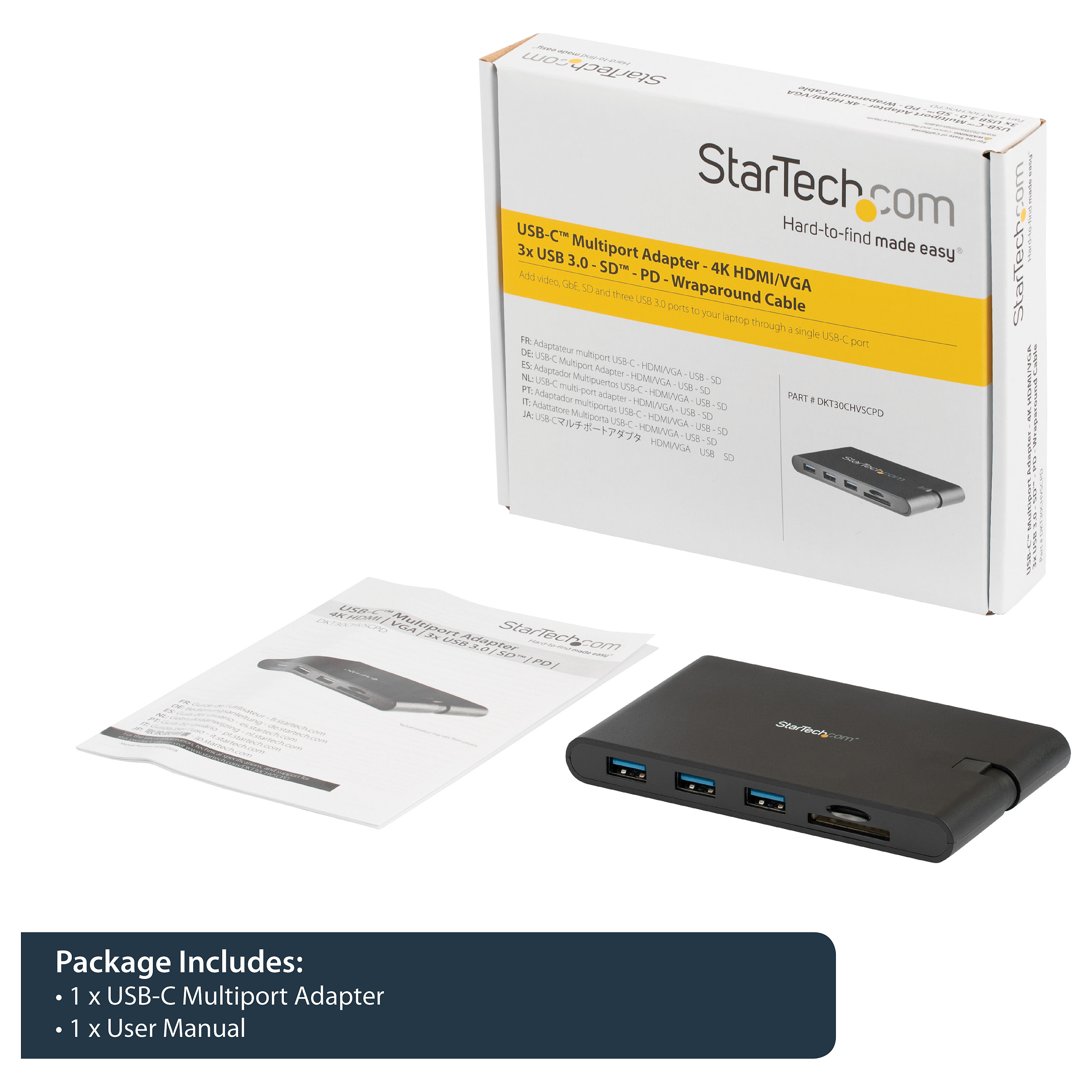 Startech DKT30CHVSCPD USB-C 8-u-1 višenamjenski adapter (HDMI/VGA/LAN/USB)-18