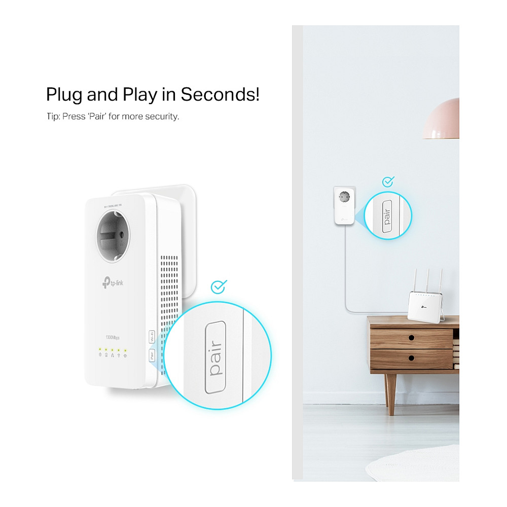Powerline set TP-LINK TL-WPA1300P kit (Wi-Fi 5, dual-band, brzina do 1.3 Gbps)-6