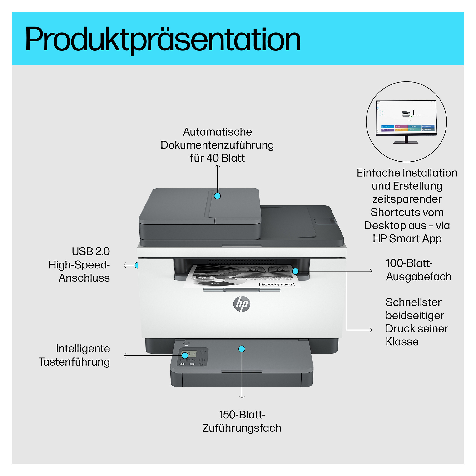 Višenamjenski pisač HP LaserJet MFP M234sdn (Print/Scan/Copy, Duplex, ADF, LAN)-8