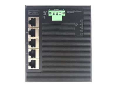 Industrijski, preklopnik DIGITUS (gigabitni, ravan, prošireni temperaturni raspon, 5 priključaka)