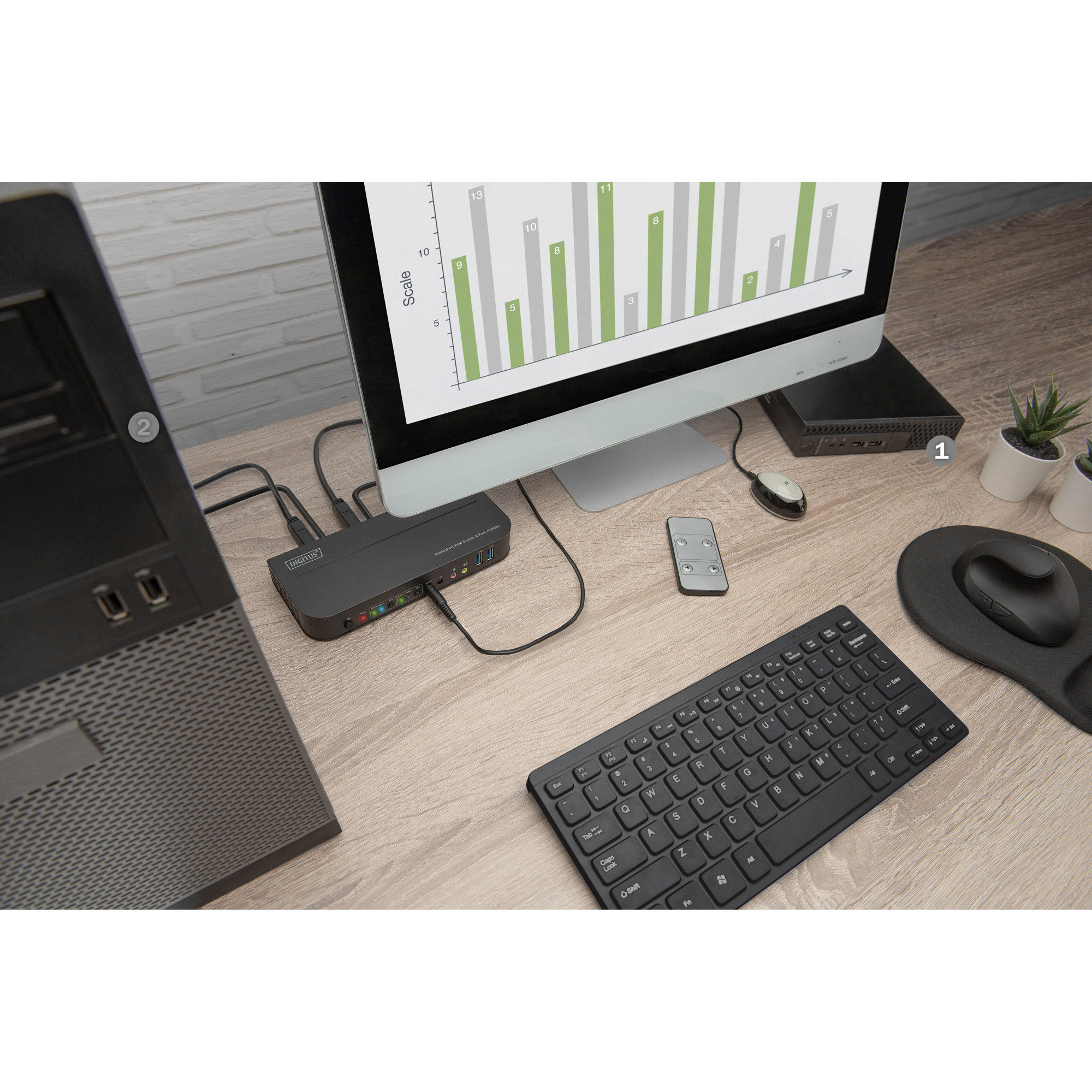 Prekidač za KVM DIGITUS DS-12850 (2 priključka)-5