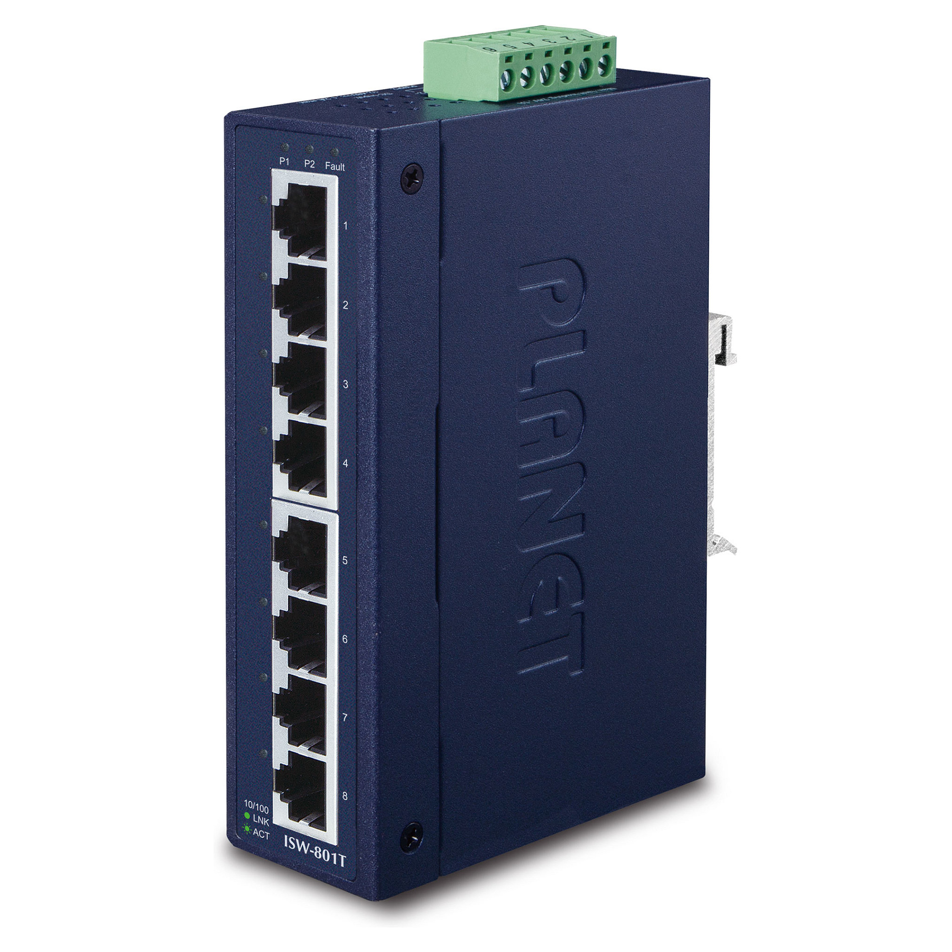 Industrijski mrežni switch PLANET ISW-801T (8x 10/100Mbps, IP30, -40~75°C)-1