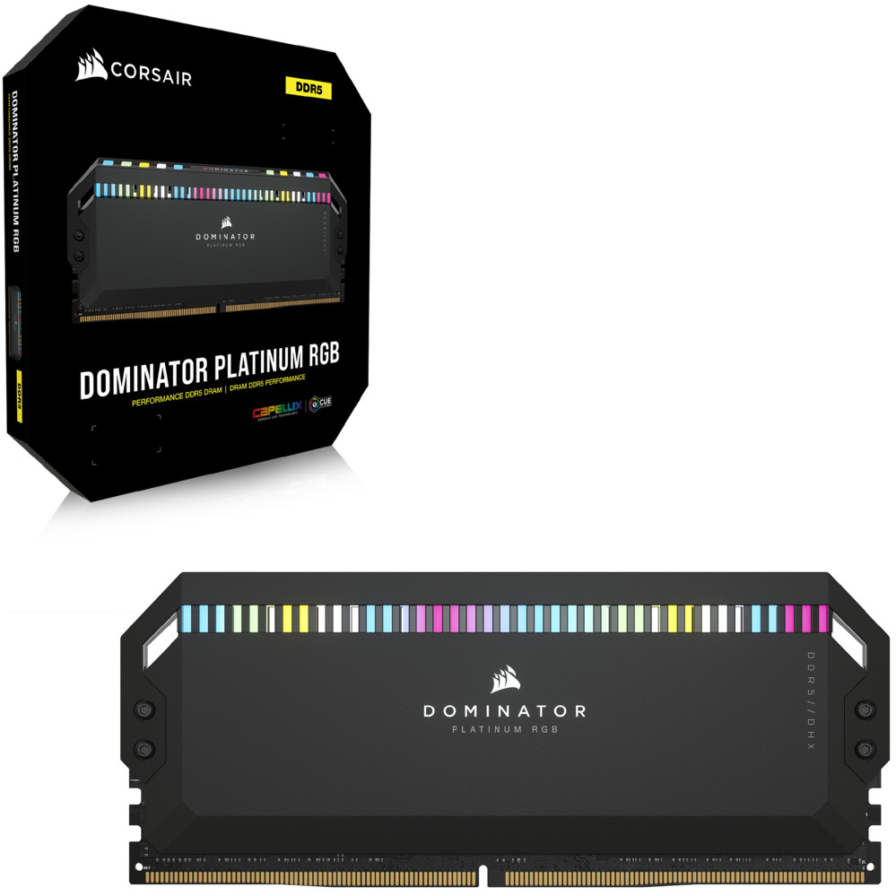 Memorija CORSAIR Dominator Platinum RGB (DDR5, kit, 64 GB 2 x 32 GB, DIMM 288-pin, (5200 MHz / PC5-41600, nebaferirana))-5