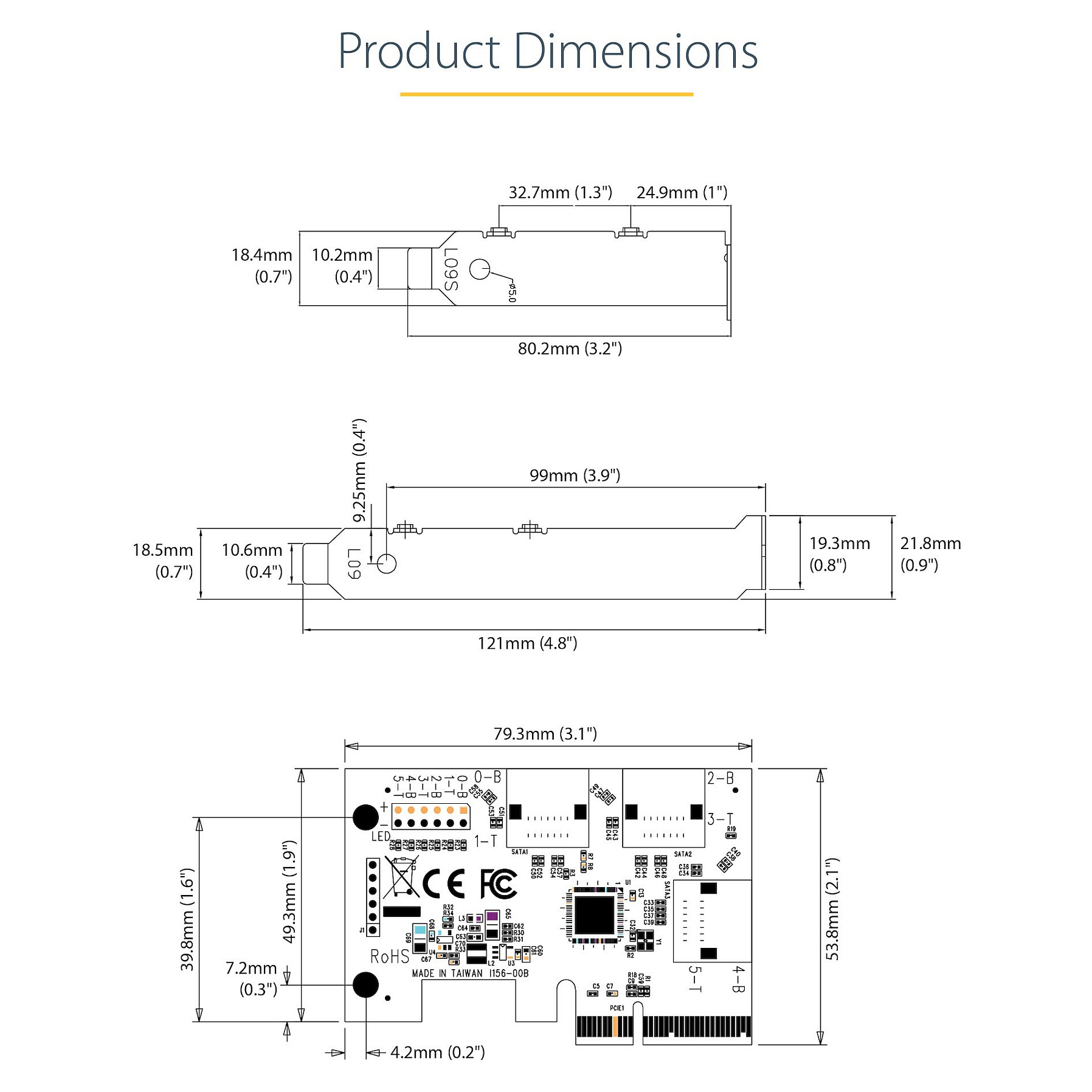SATA PCIe kontroler STARTECH.COM 6-portni (6P6G-PCIE-SATA-CARD)-15
