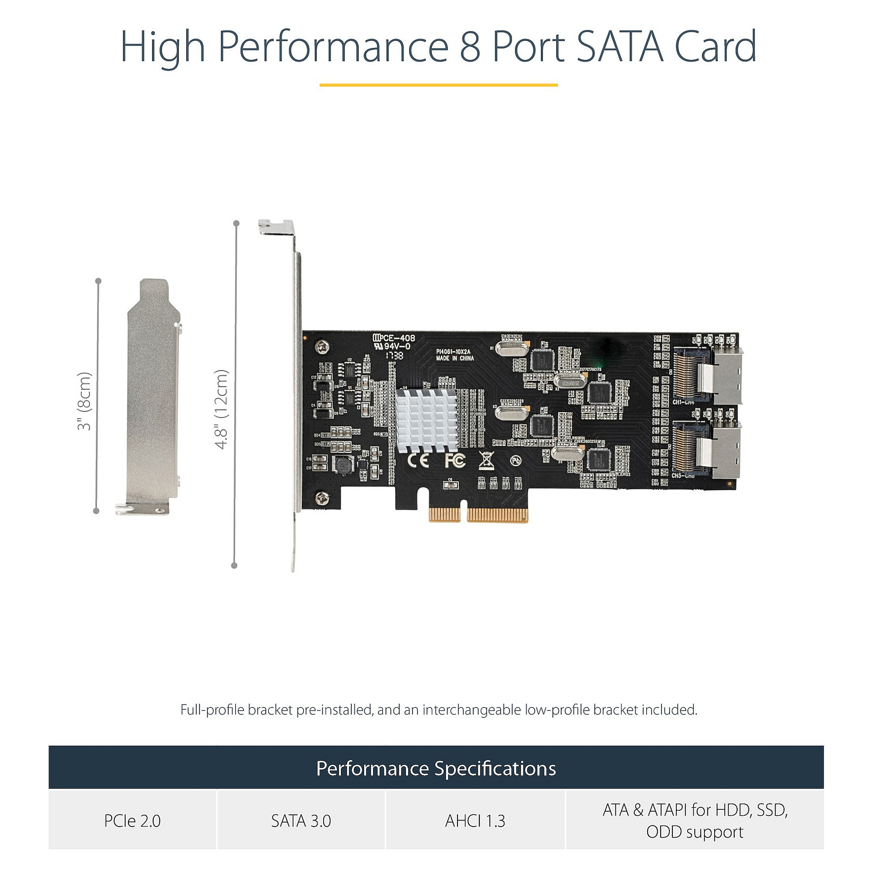 PCIe SATA kontroler STARTECH.COM 8P6G-PCIE-SATA-CARD, 8-portni, 6Gbps, PCIe x4-10