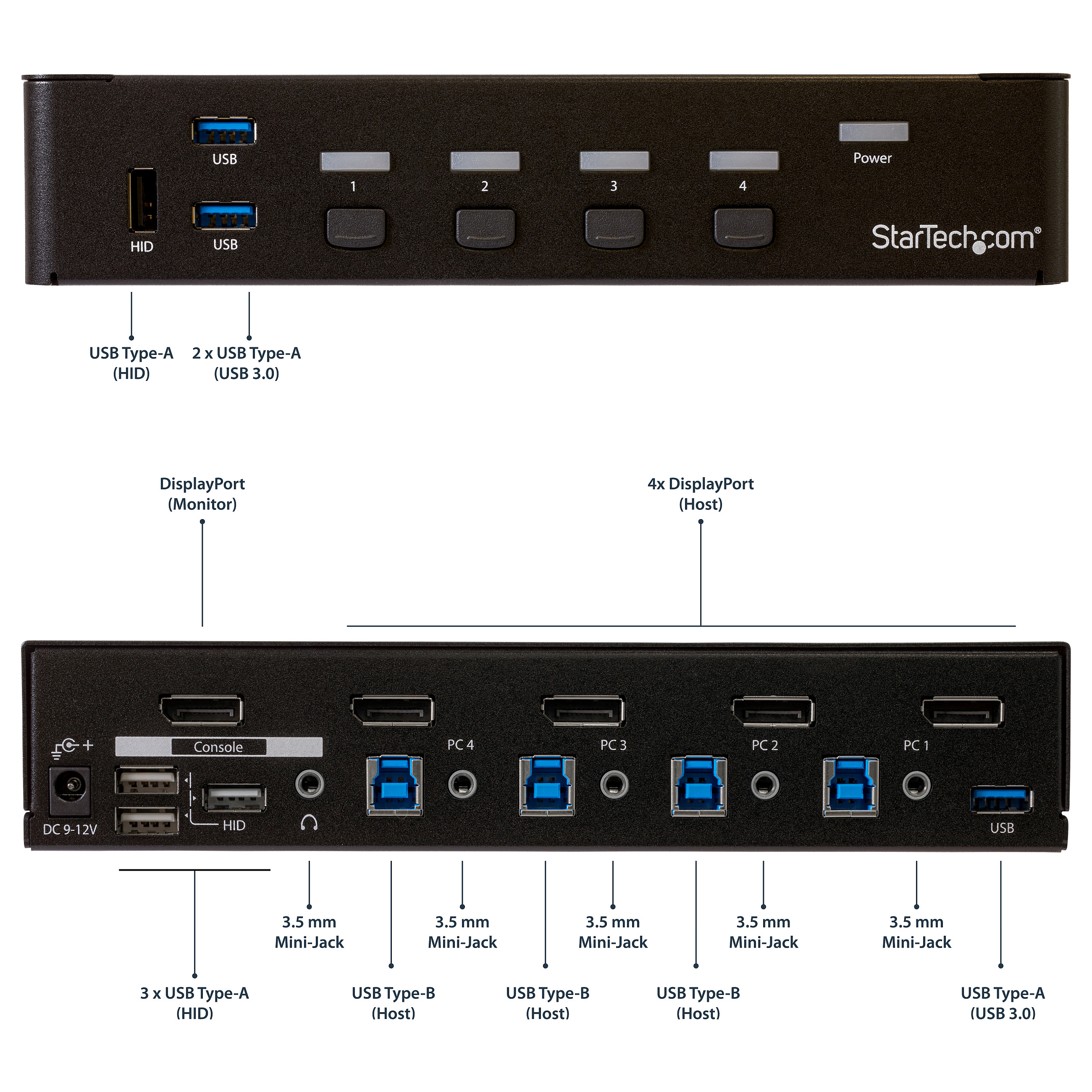 KVM preklopnik STARTECH SV431DPU3A2 4-portni DisplayPort s USB 3.0 Hubom (4K 30Hz)-9