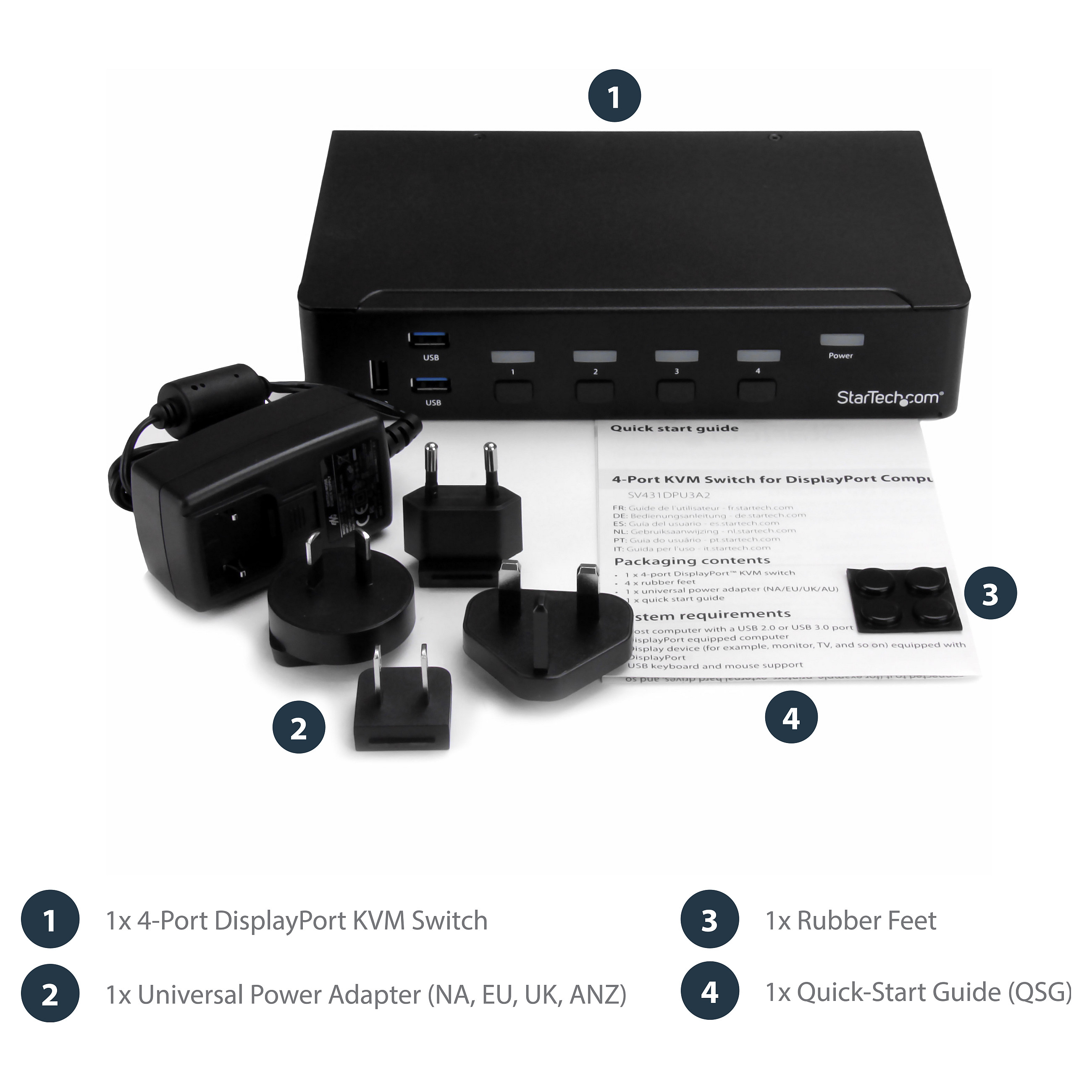 KVM preklopnik STARTECH SV431DPU3A2 4-portni DisplayPort s USB 3.0 Hubom (4K 30Hz)-11