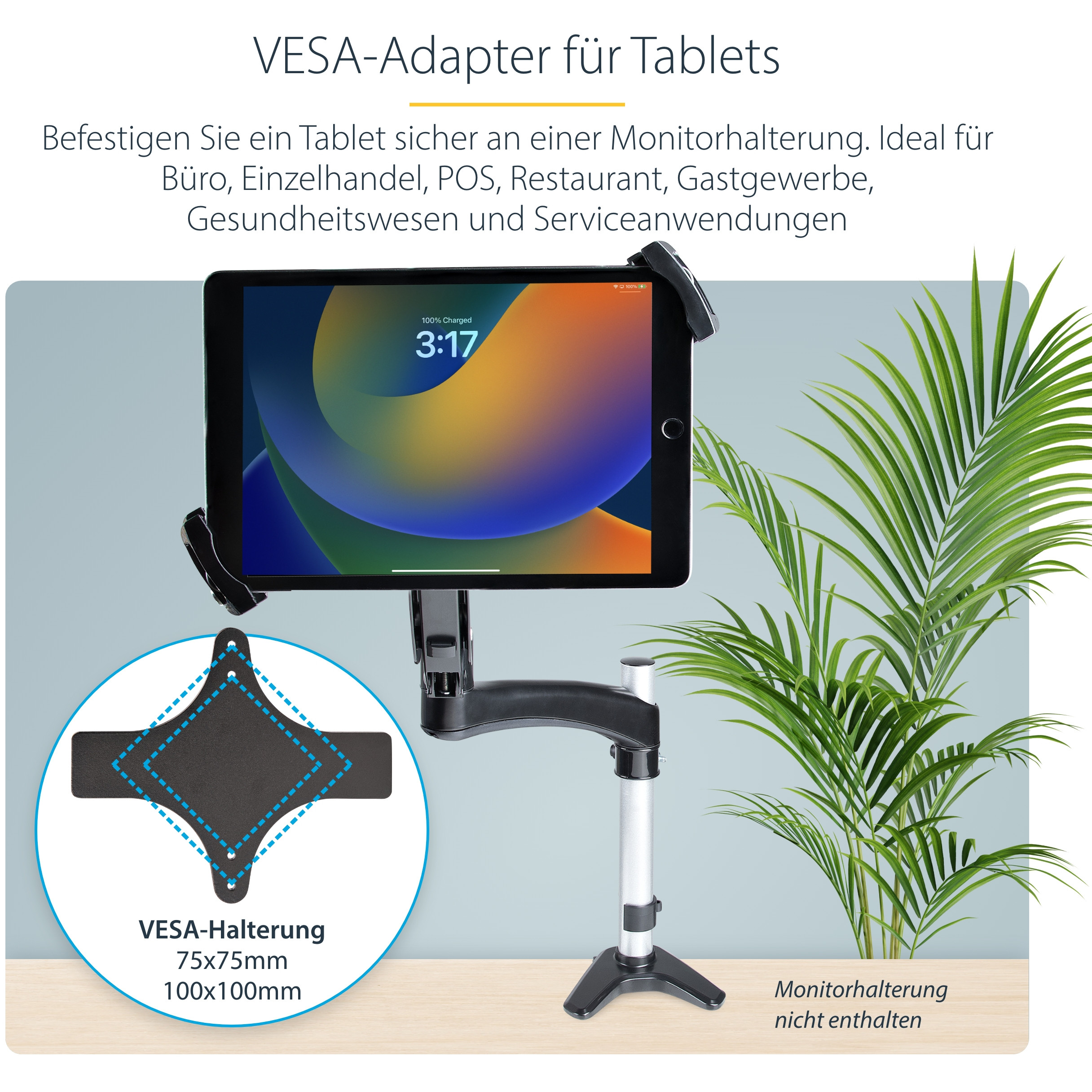 VESA NOSAČ STARTECH VESA NOSAČ ZA TABLETE (7.9 do 12.5 inča, do 2kg, 75x75/100x100 VESA)-12