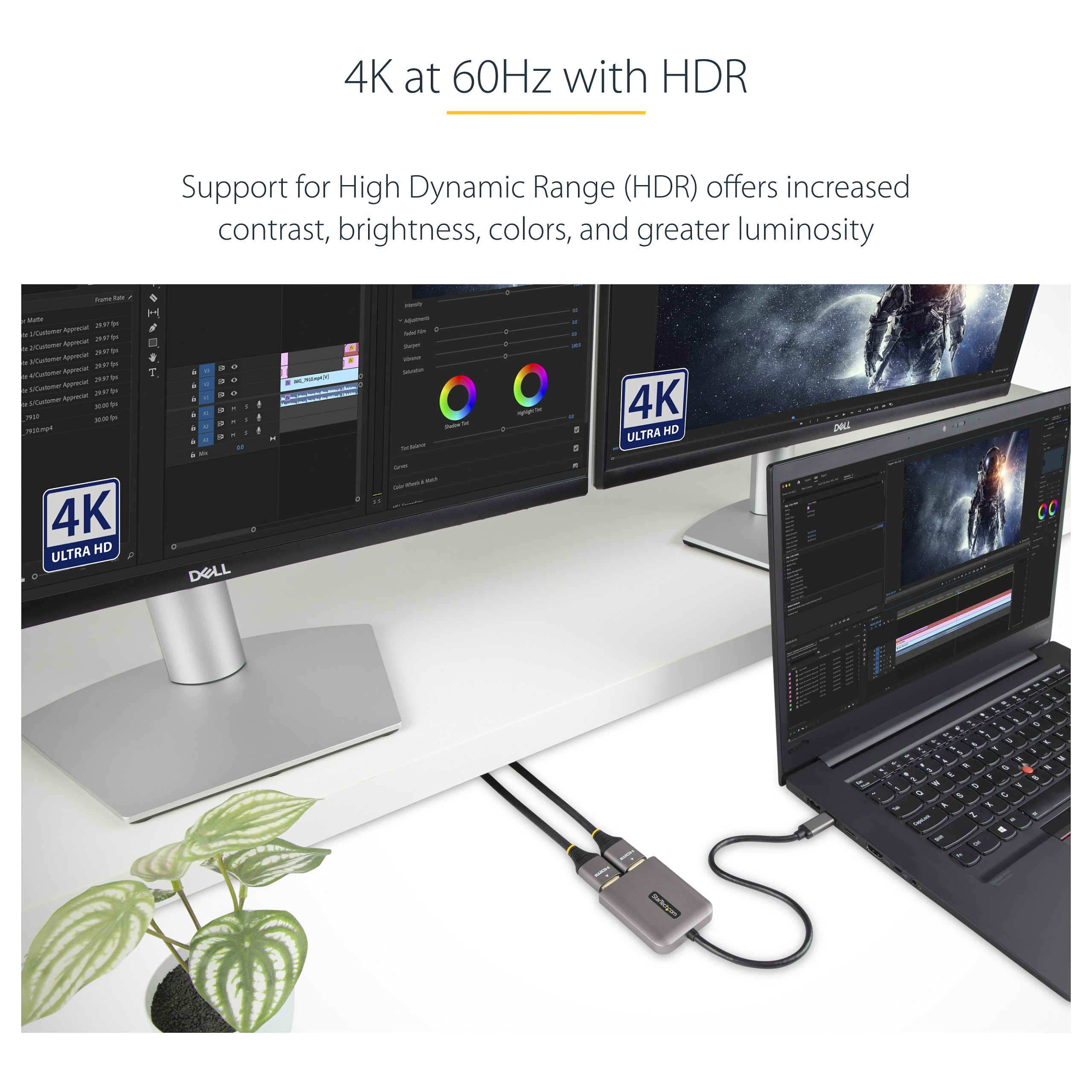 USB-C na dvostruki HDMI MST HUB STARTECH.COM (dvostruki HDMI 4K 60Hz, USB Type C višemonitorski adapter za prijenosno računalo s dužinom:1ft (30cm) kabelom ,-17