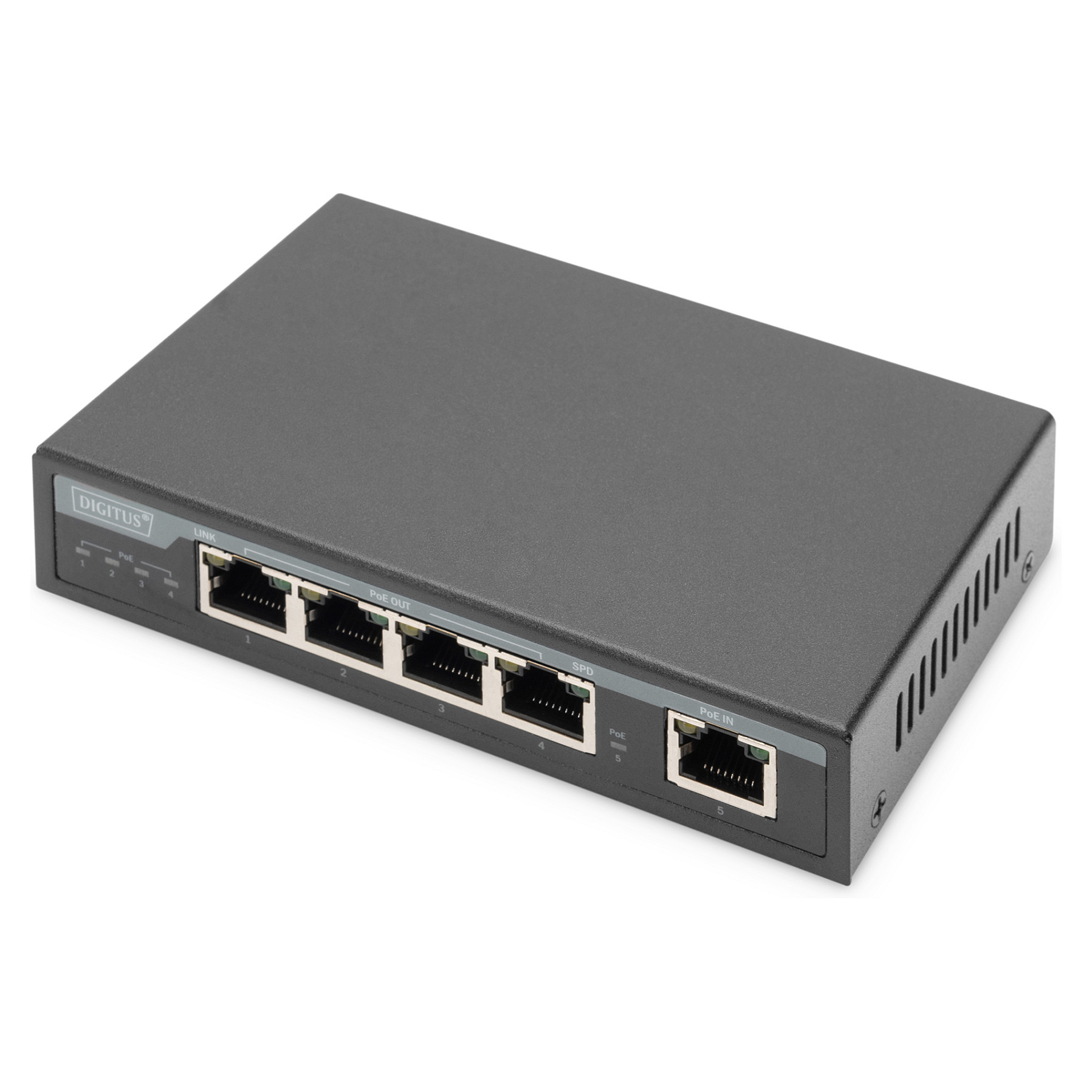 Prekidač DIGITUS ZUB DIGITUS Indoor PoE Extender (60 W PoE, 4 1000Base-T PoE portova, 6 Gbps backplane bandwidth, 2MB packet buffer)-3