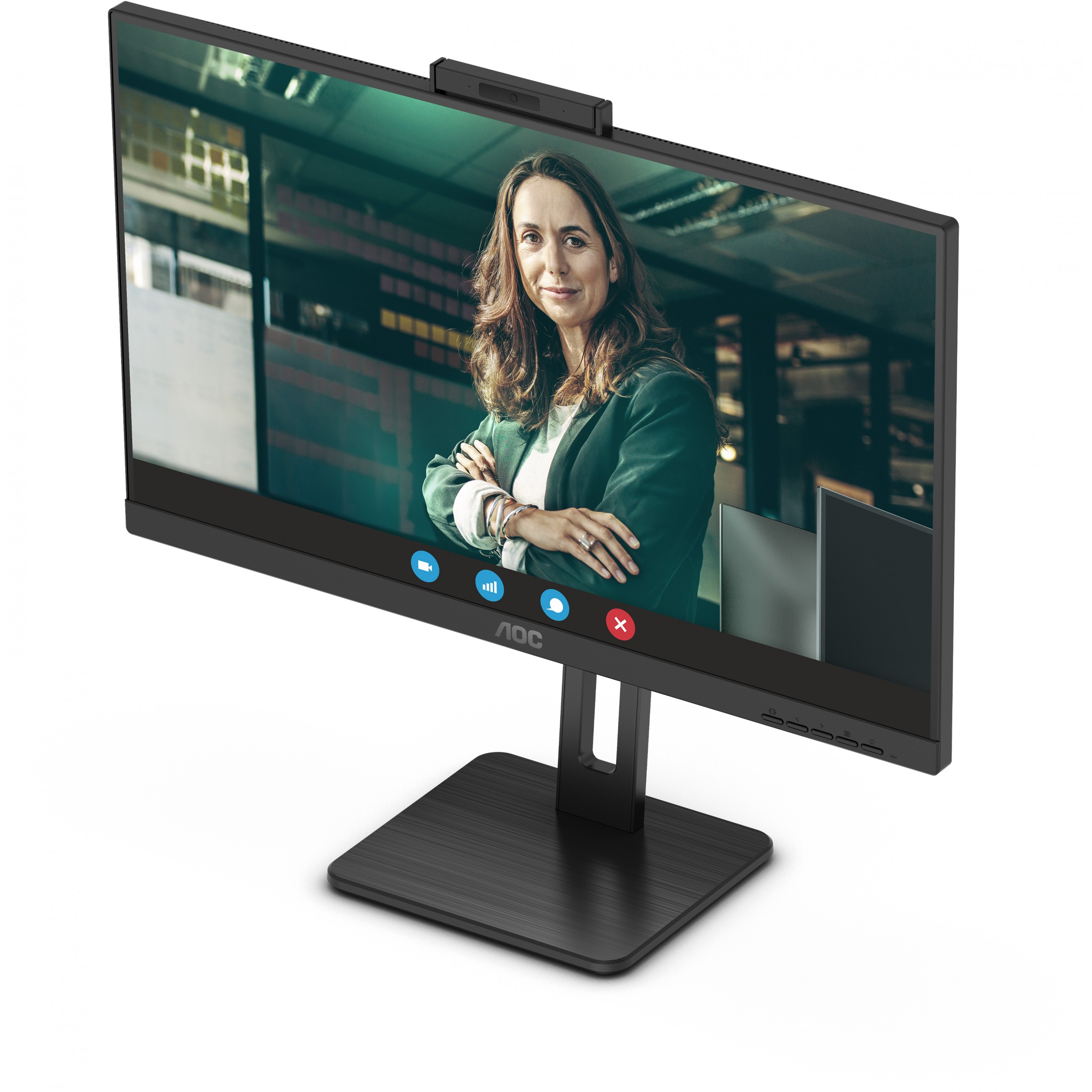 Monitor AOC Q27P3CW (27", 2560 x 1440 QHD, IPS, 350-nit svjetlina, široki kutovi gledanja 178/178°, ugrađeni zvučnici 5W + 5W, 5MP integrirana web kamera, USB-C, USB Hub, RJ-45 & DP-out)-20