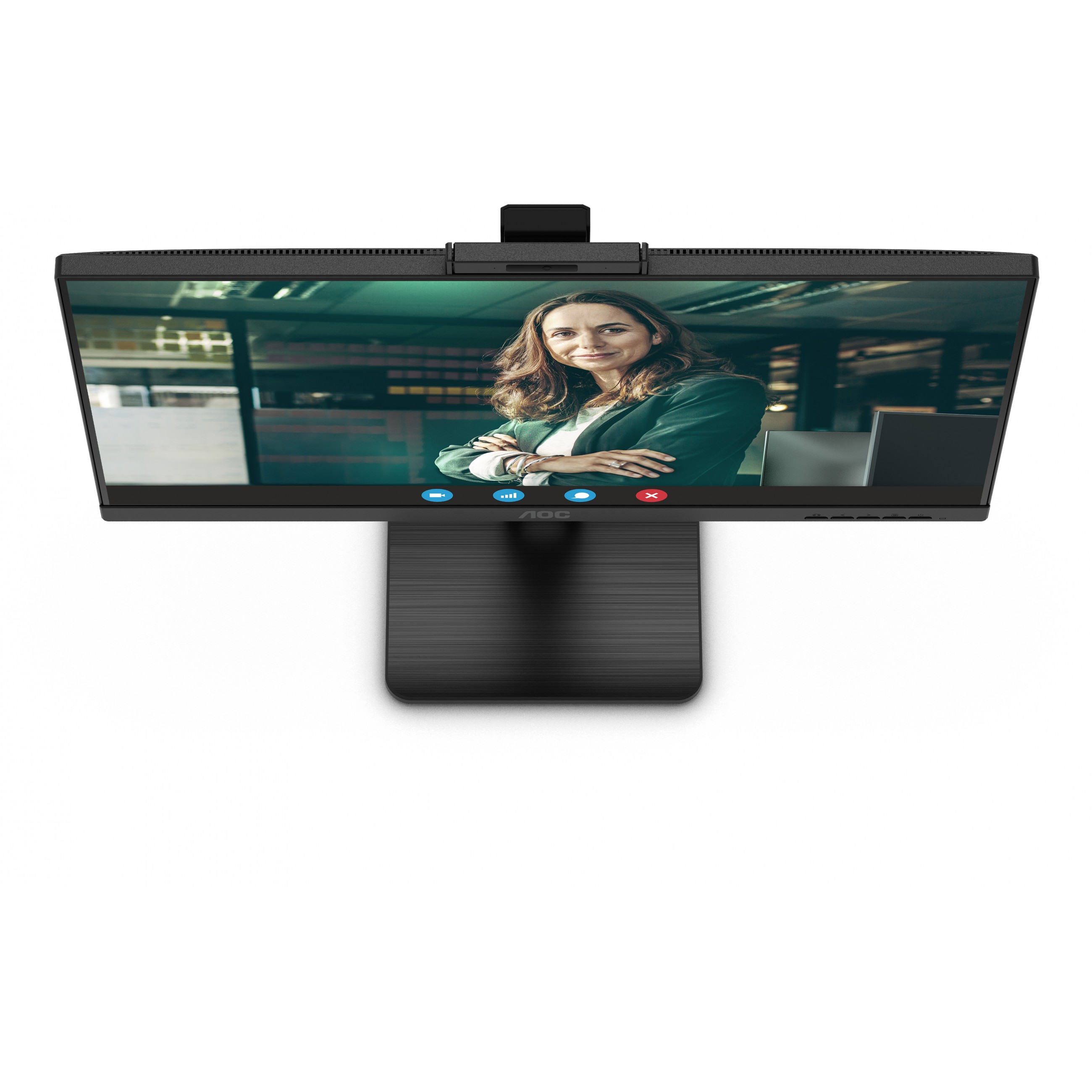 Monitor AOC Q27P3CW (27", 2560 x 1440 QHD, IPS, 350-nit svjetlina, široki kutovi gledanja 178/178°, ugrađeni zvučnici 5W + 5W, 5MP integrirana web kamera, USB-C, USB Hub, RJ-45 & DP-out)-35