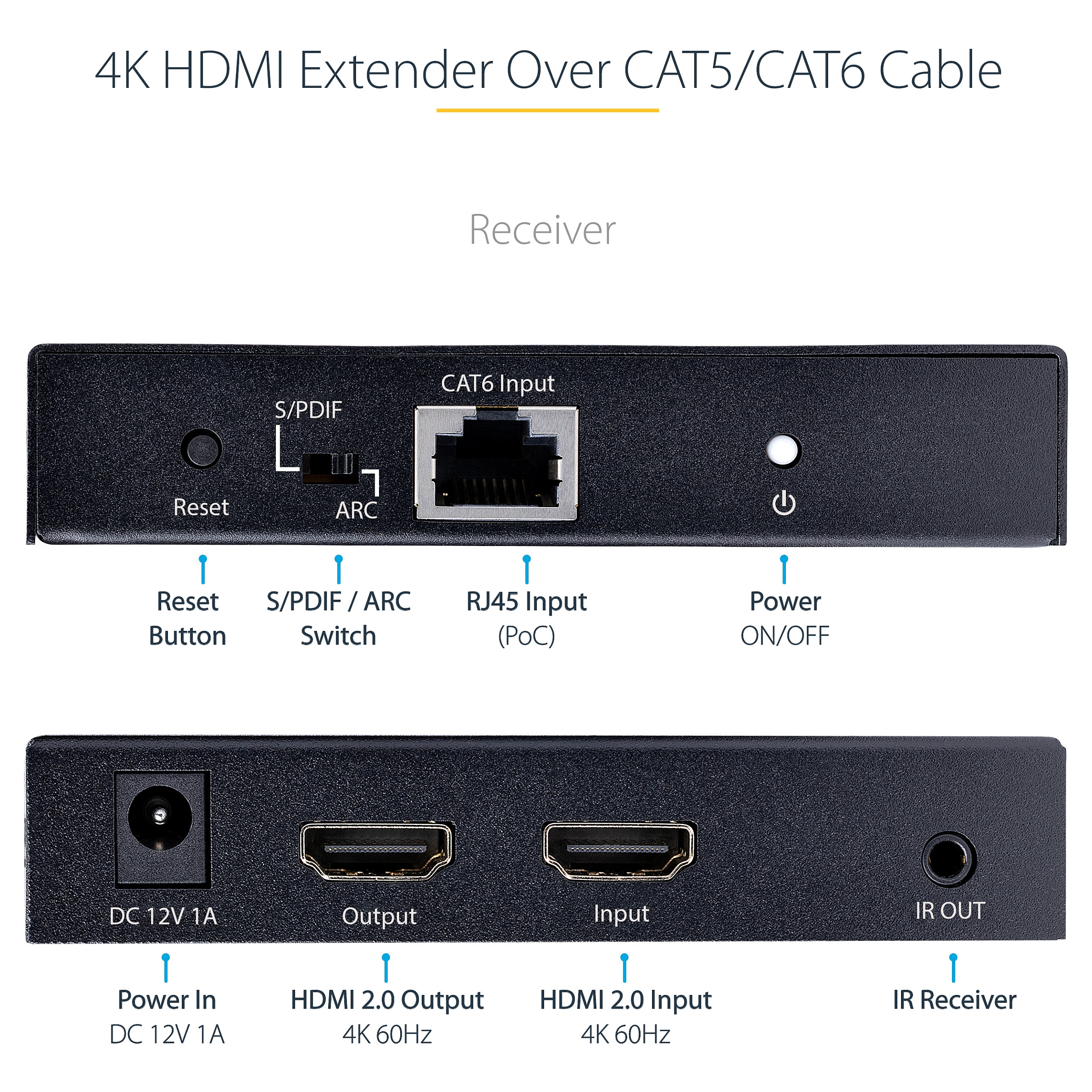 HDMI Extender STARTECH.COM ST121HD20V (4K 60Hz, HDR, do 70m, HDMI preko CAT6)-12