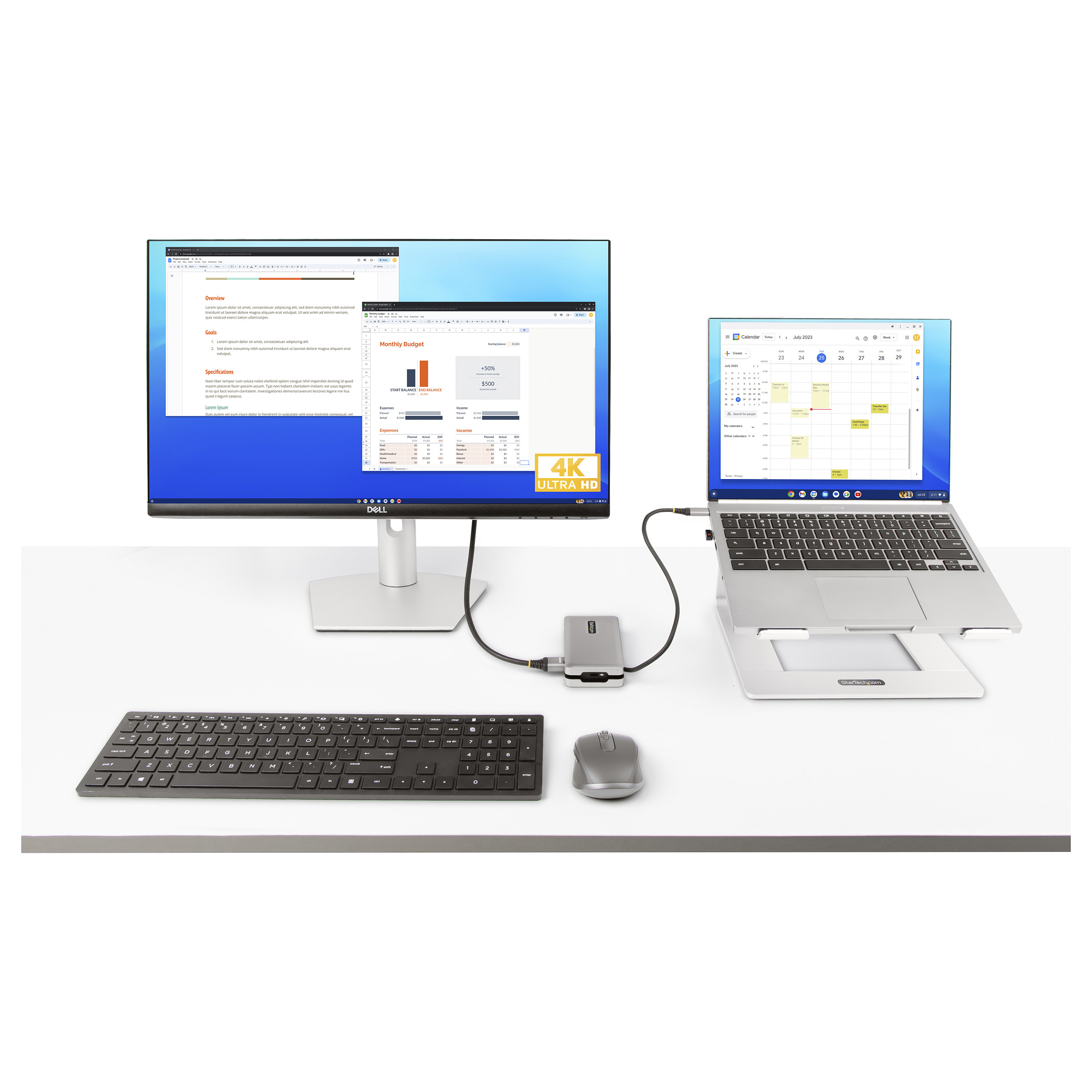 USB-C Multiport Adapter STARTECH.COM 102B-USBC-MULTIPORT (4K 60Hz HDMI/VGA, 100W PD, 3-portni USB Hub, GbE)-12