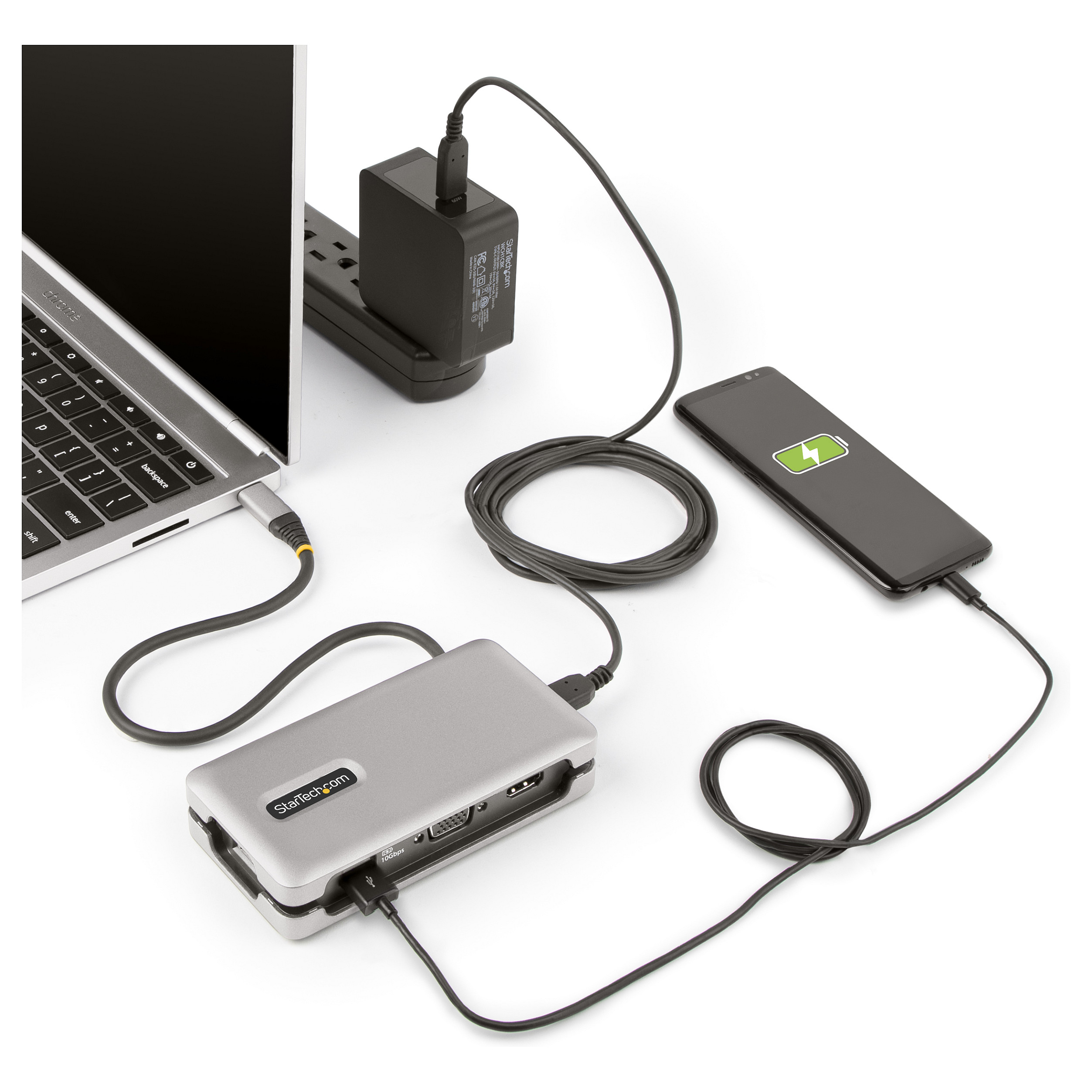 USB-C Multiport Adapter STARTECH.COM 102B-USBC-MULTIPORT (4K 60Hz HDMI/VGA, 100W PD, 3-portni USB Hub, GbE)-14