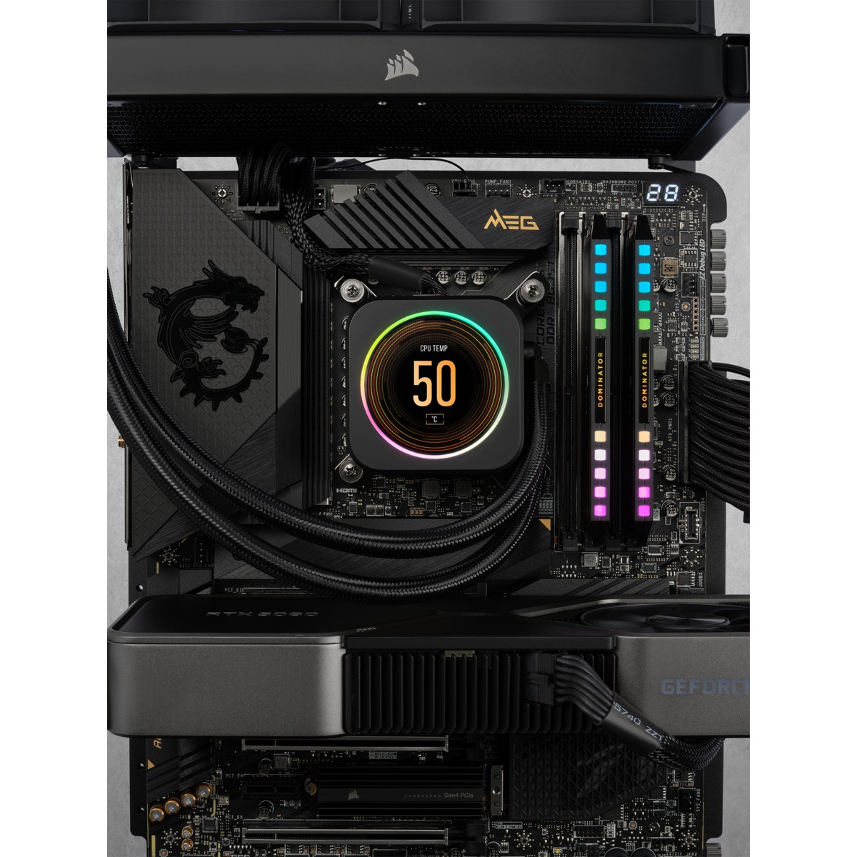 RAM CORSAIR Dominator Platinum RGB komplet (64 GB: 2 x 32 GB, DDR5 6600 DIMM CL32)-3