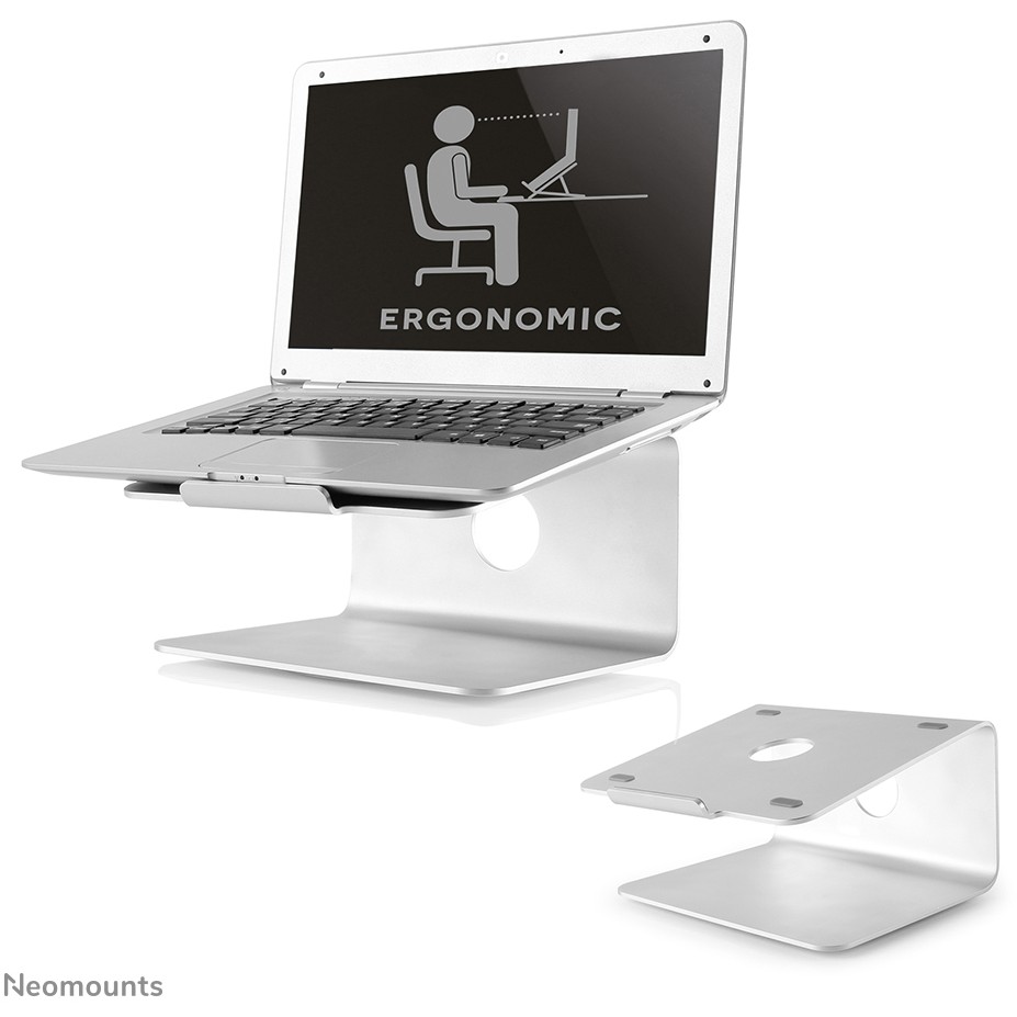 Stalak za laptop NEOMOUNTS NSLS050 (za 10-17", rotacija 360°, brušeni aluminij, srebrni)-9
