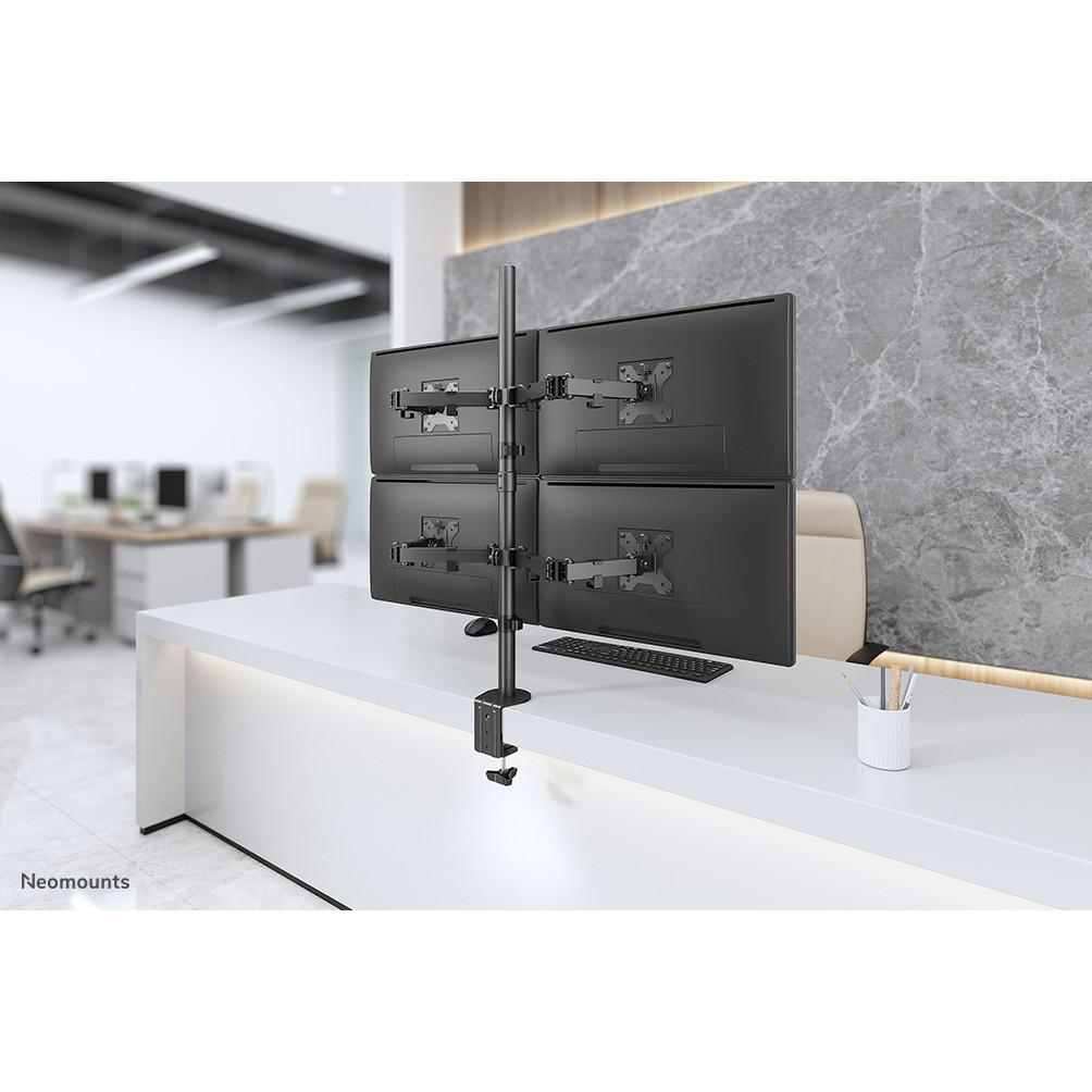 Stolni nosač za monitor NEOMOUNTS FPMA-D550D4BLACK (za 4 monitora, 13"-32", do 6 kg po monitoru, puni pokret, crni)-12