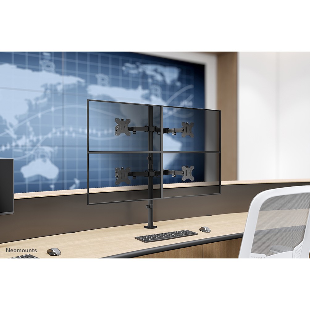 Stolni nosač za monitor NEOMOUNTS FPMA-D550D4BLACK (za 4 monitora, 13"-32", do 6 kg po monitoru, puni pokret, crni)-16