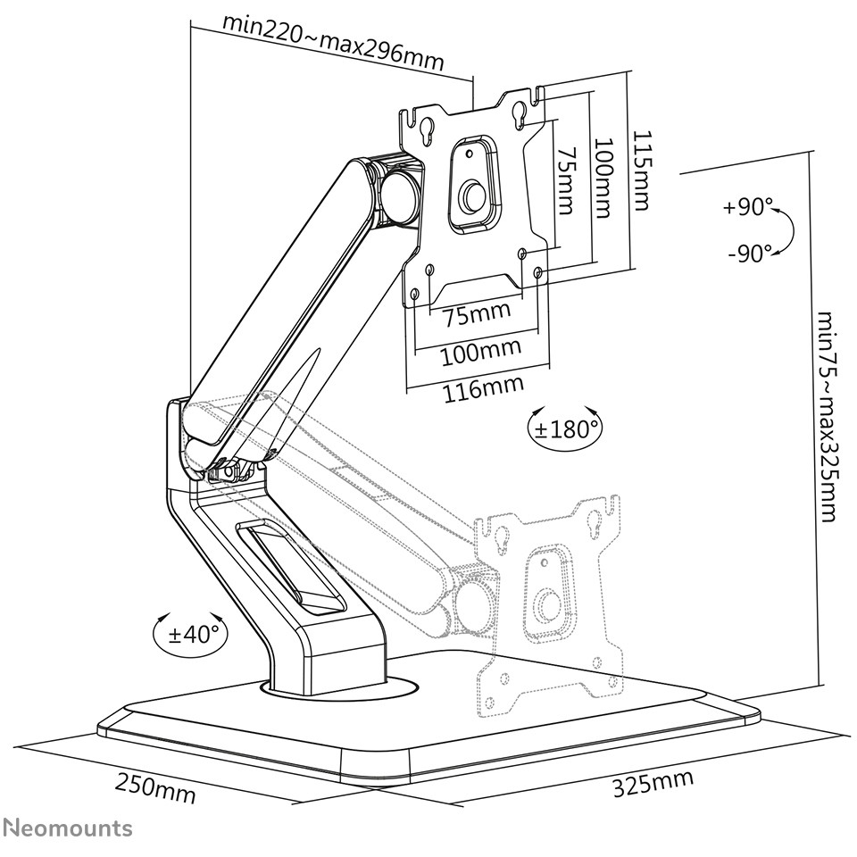 Stalak za zaslon NEOMOUNTS FPMA-D885 (full-motion, za LCD zaslon) crna-20
