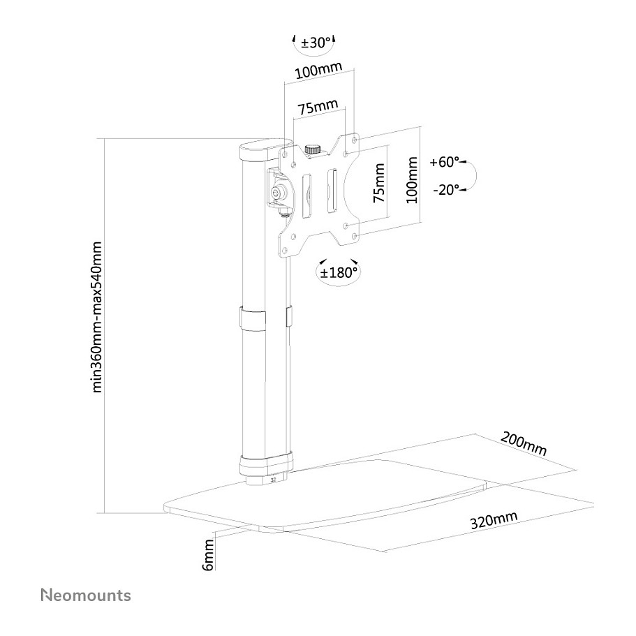 Stalak NEOMOUNTS FPMA-D890 (puni pokret, za LCD zaslon) crna-10