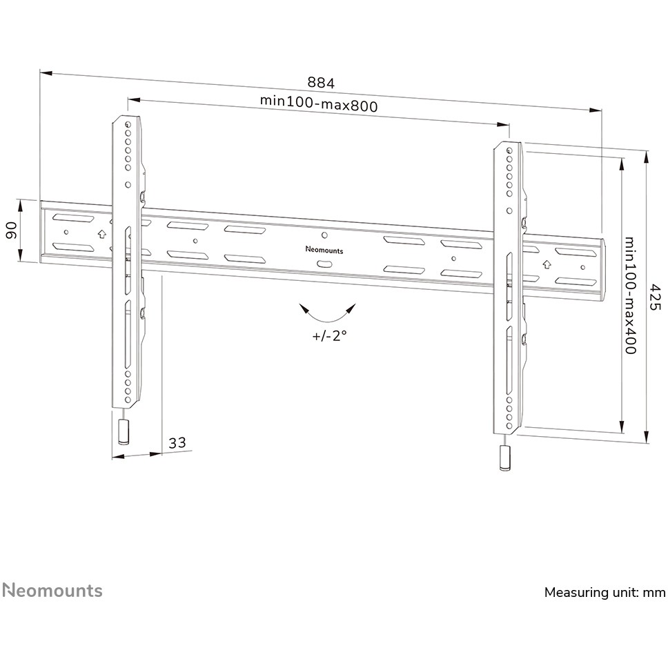 Nosač za TV zidni NEOMOUNTS Select WL30S-850BL18 (43"- 98", do 100 kg)-16