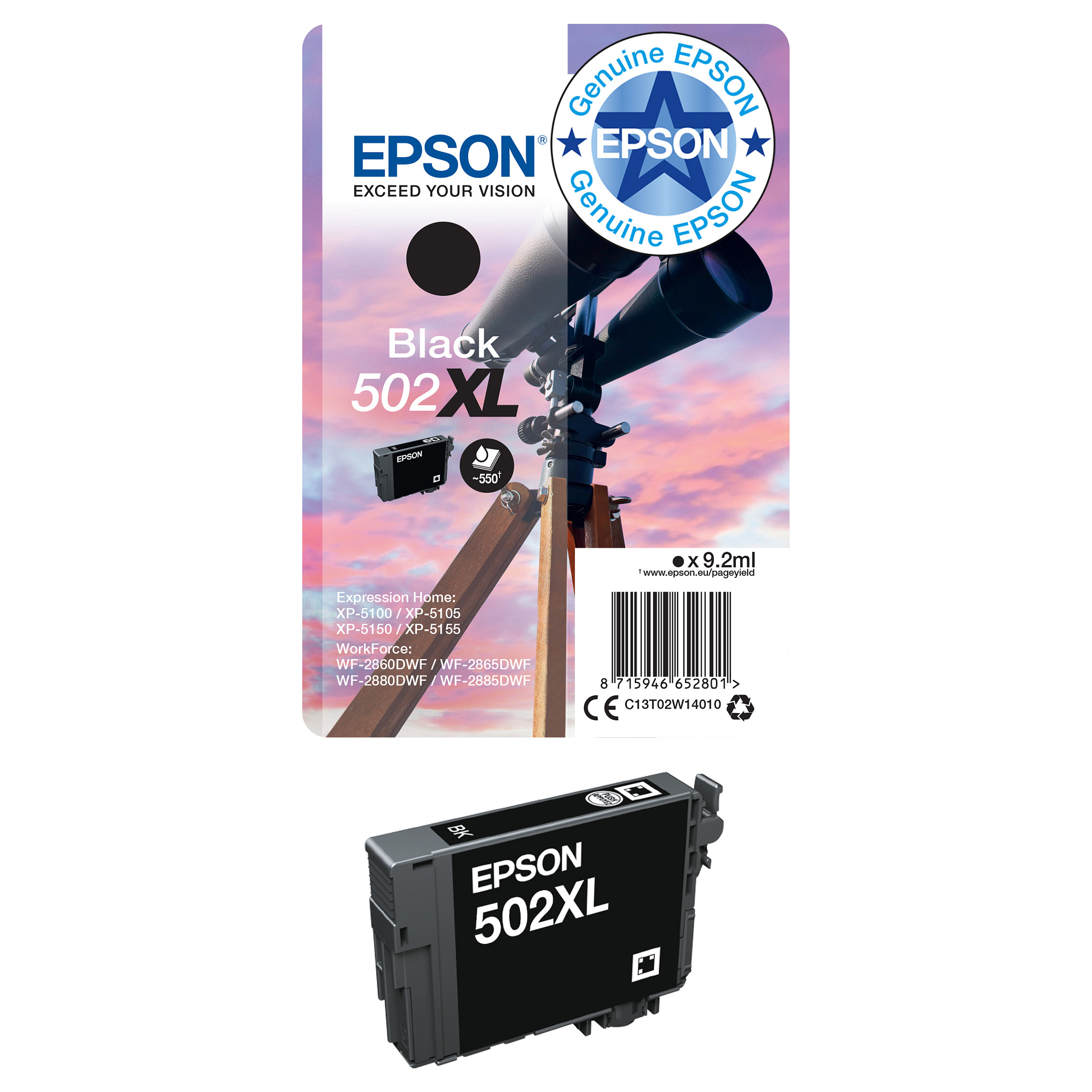 Višestruki paket tinte EPSON 502XL (4 komada, XL, original) crna boja, žuta boja, cijan, magenta-5
