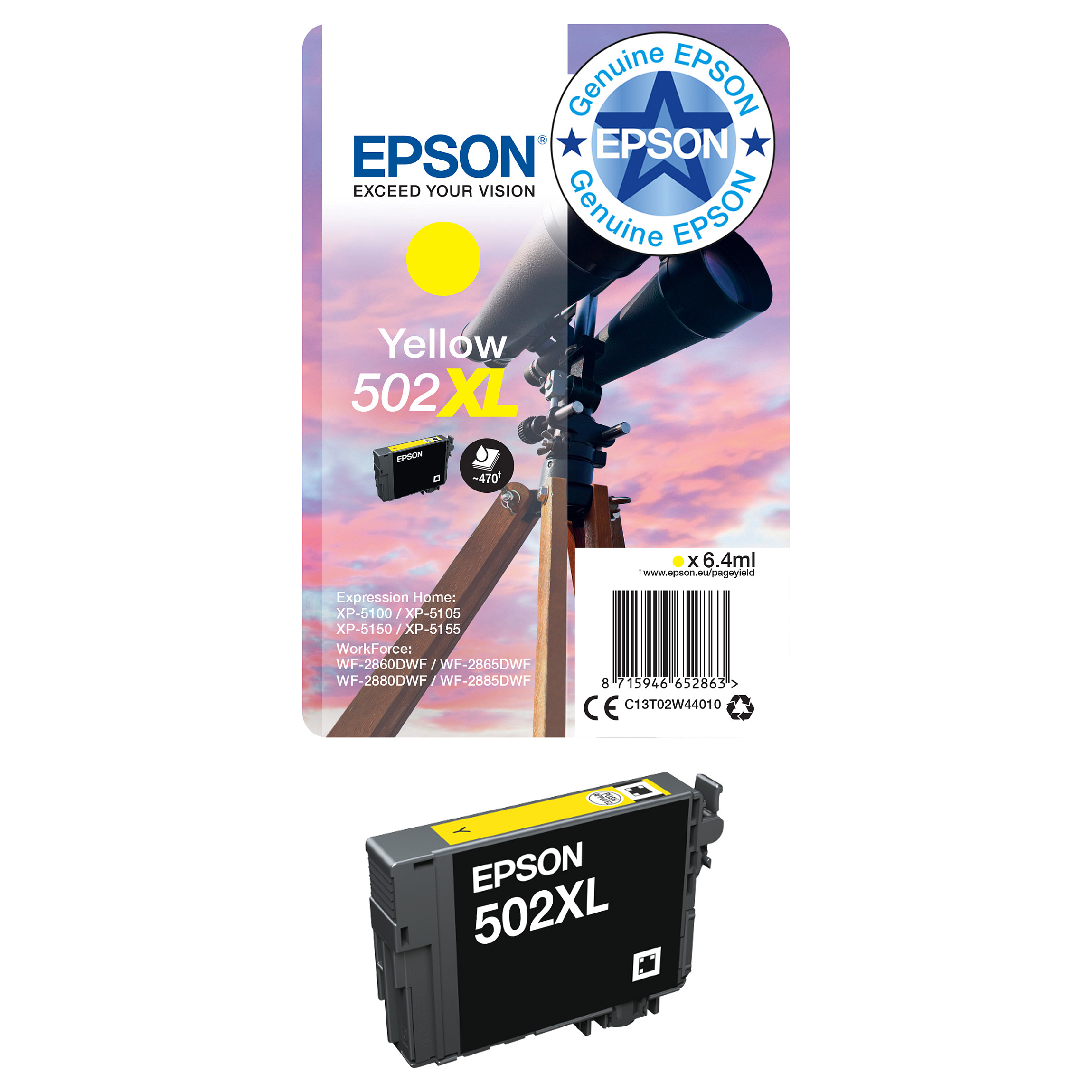 Višestruki paket tinte EPSON 502XL (4 komada, XL, original) crna boja, žuta boja, cijan, magenta-9