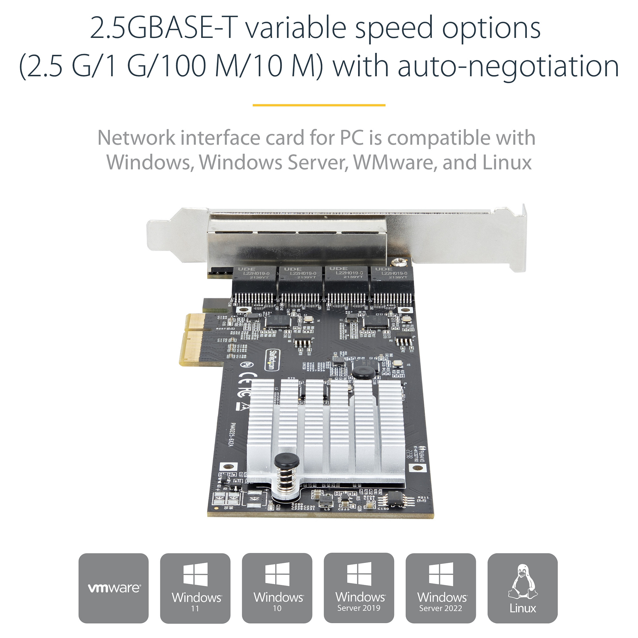 Mrežna kartica STARTECH.COM ST2500MPEX4, 4-portna 2.5GbE PCIe, Intel I225-V-16