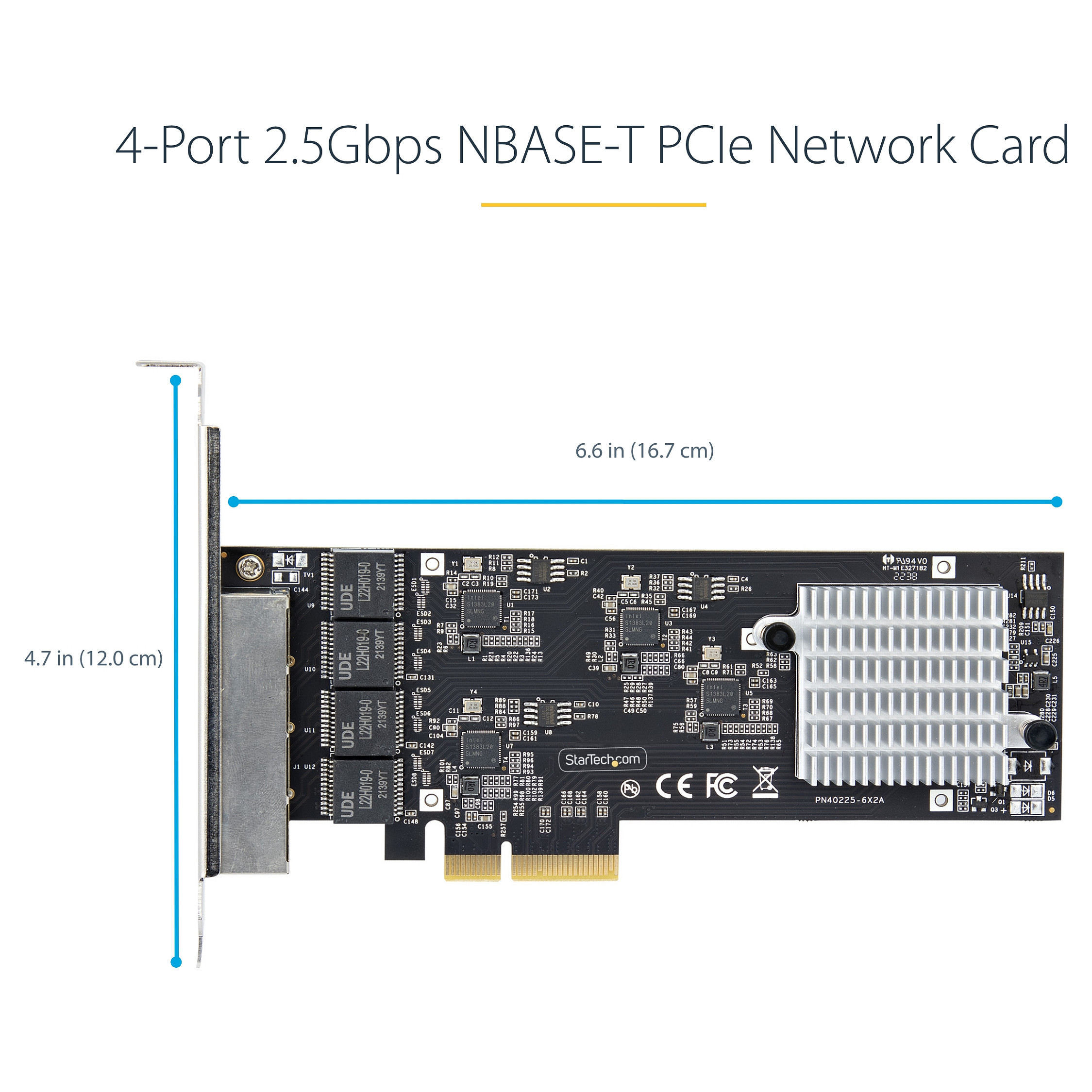 Mrežna kartica STARTECH.COM ST2500MPEX4, 4-portna 2.5GbE PCIe, Intel I225-V-17