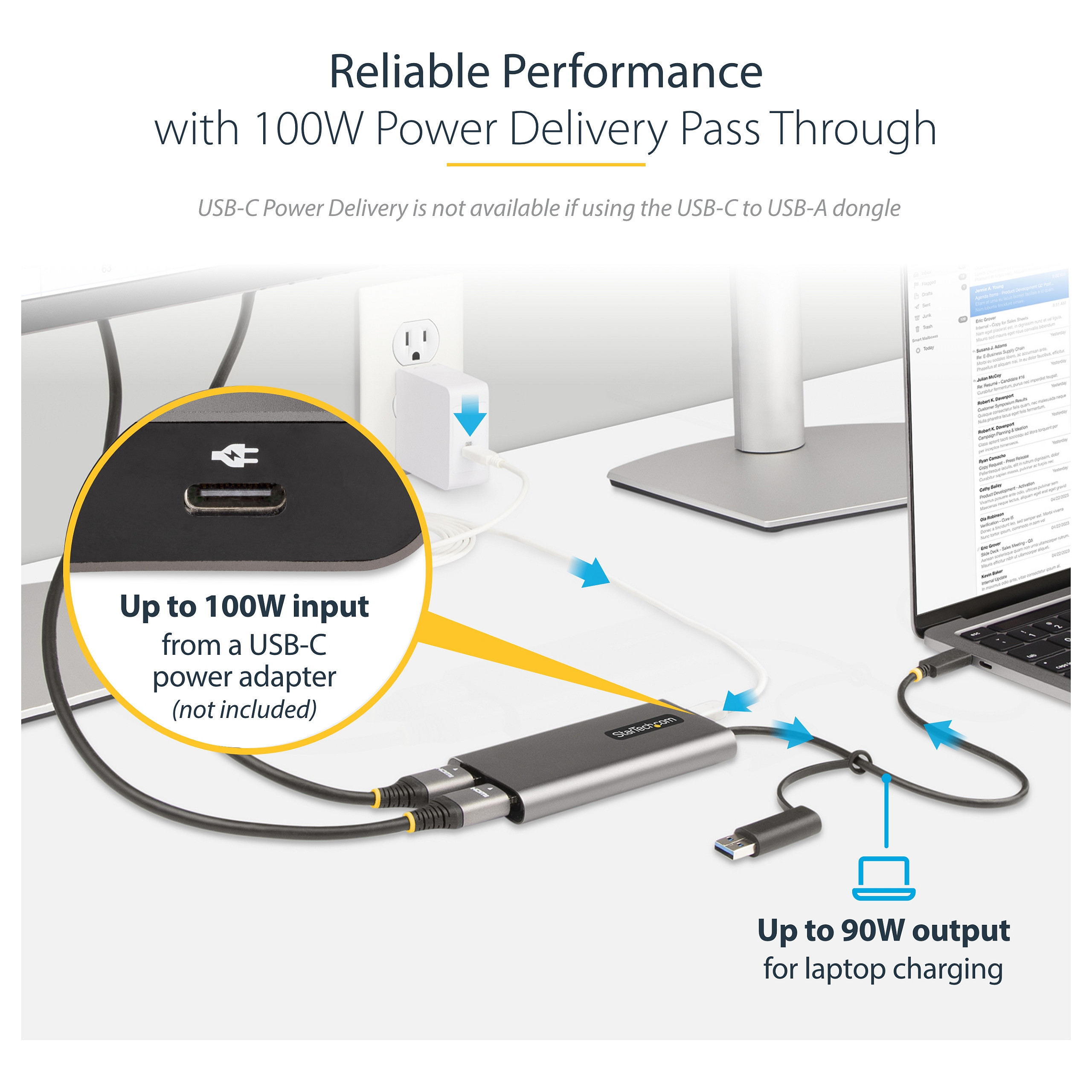 USB-C na Dual HDMI adapter STARTECH.COM 132-USBC-HDMI-ADPT (2x 4K 60Hz, 100W PD, USB-A kompatibilan)-18