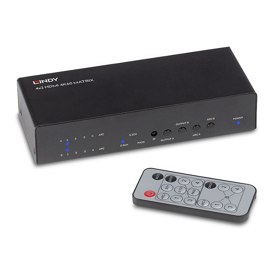 HDMI 2.0 18G Matrix preklopnik LINDY (4x2, 4K Ultra HD 60 Hz, High Dynamic Range, HDCP 2.2, 3.5 mm audio port)-5