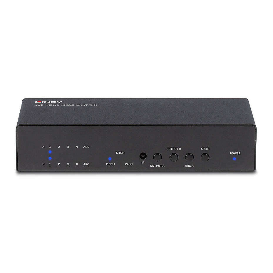 HDMI 2.0 18G Matrix preklopnik LINDY (4x2, 4K Ultra HD 60 Hz, High Dynamic Range, HDCP 2.2, 3.5 mm audio port)-7