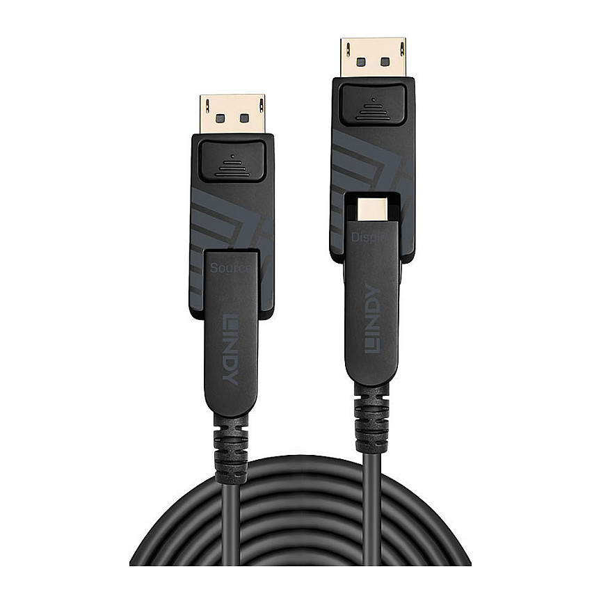 Hibridni optički kabel LINDY 38482 (Mini DisplayPort 1.4, 30 m, 8K@60Hz, odvojivi konektori)-1