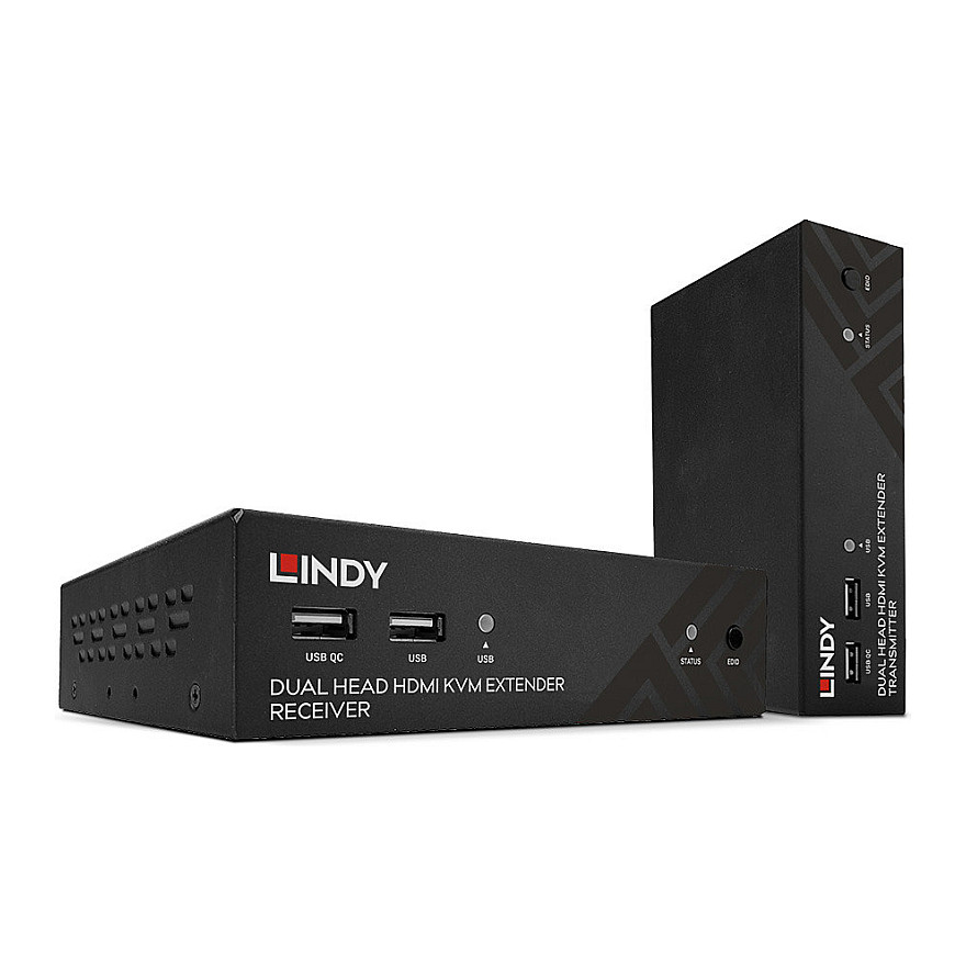 KVM Extender LINDY 100m Cat.6 Dual Head HDMI, USB & RS-232, HDBaseT 2.0-4