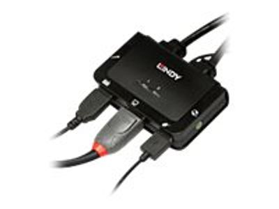 Kvm / audio prekidač LINDY 2 Port DisplayPort 1.2, USB 2.0 & Audio Cable KVM Switch (2 porta)-2