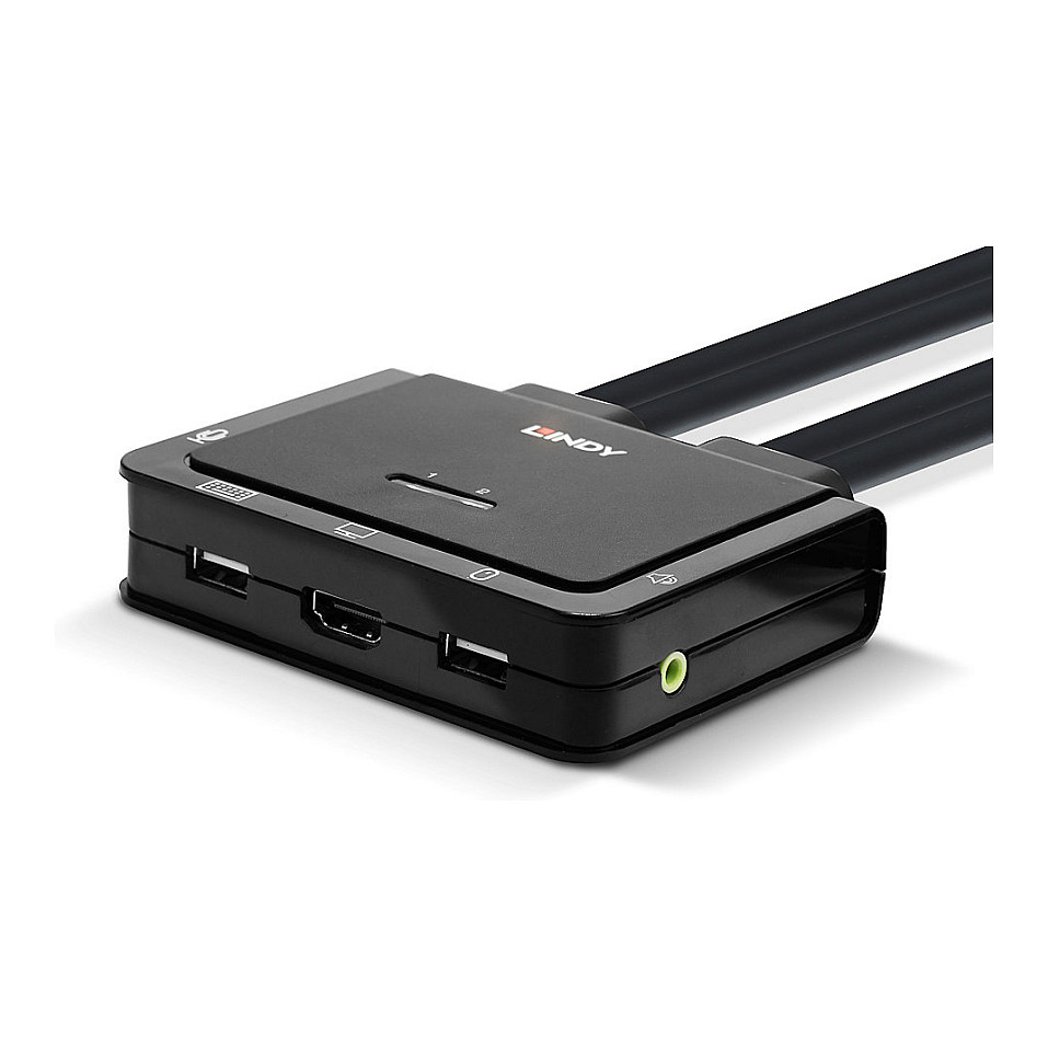 KVM preklopnik LINDY 2-portni, HDMI 2.0, USB 2.0 & Audio-4