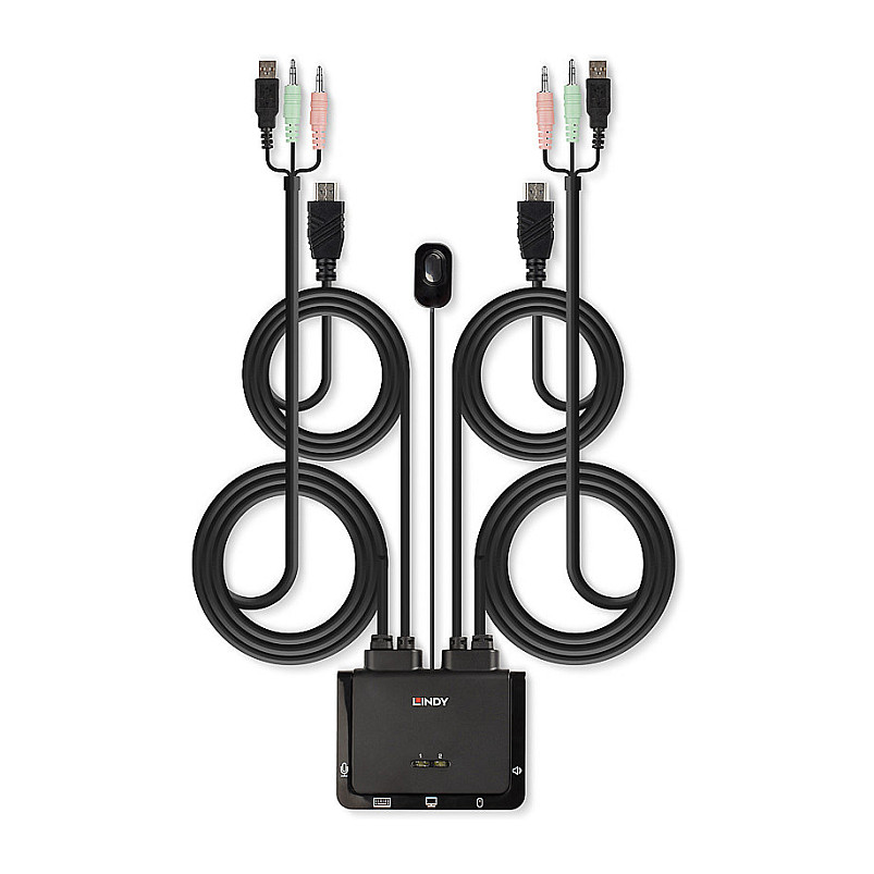 KVM preklopnik LINDY 2-portni, HDMI 2.0, USB 2.0 & Audio-6