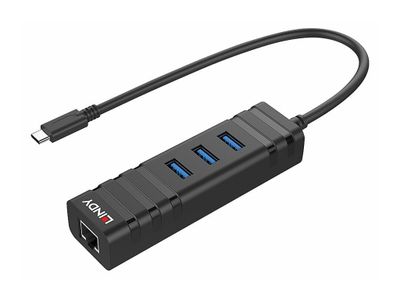 Mrežni / USB adapter LINDY (USB 3.2 Gen 1, Gigabit Ethernet x 1 + USB 3.2 x 3)-1
