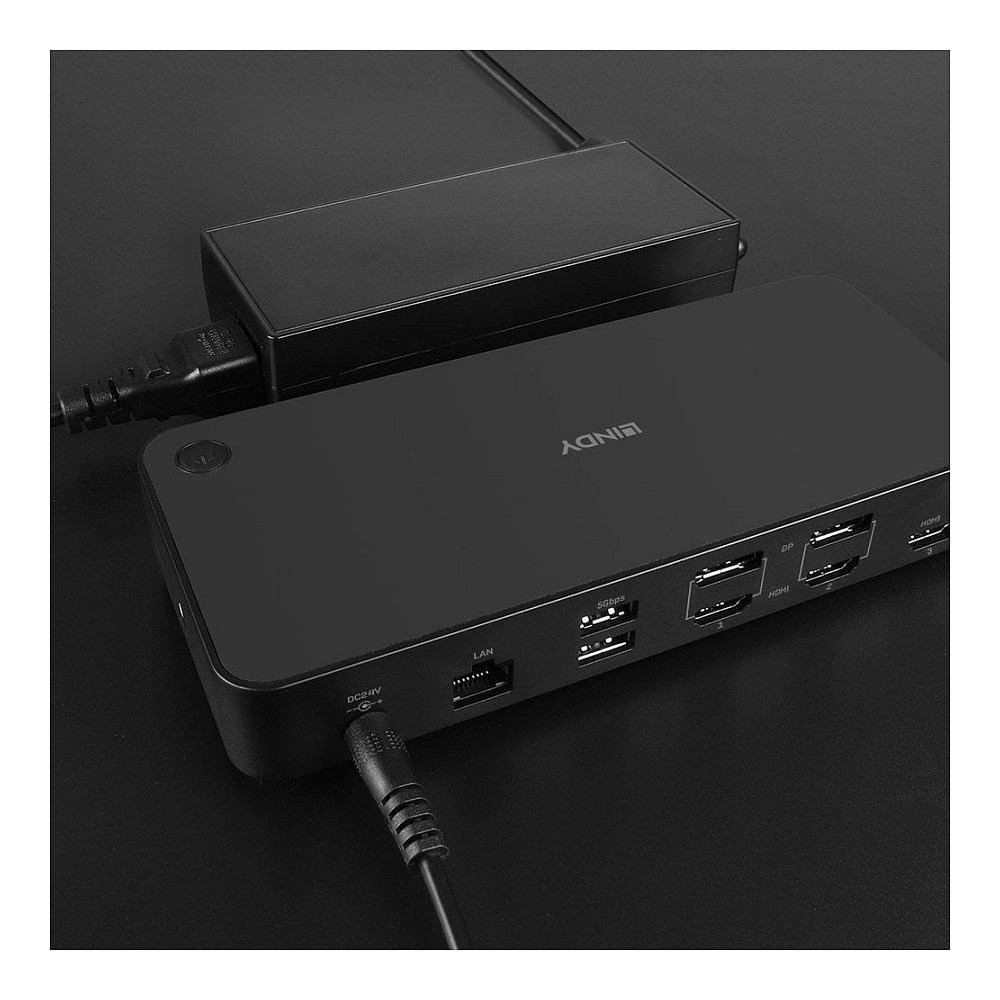 Docking stanica LINDY DST Pro Universal (USB-C, 3x HDMI, 2x DP, 100W PD)-9