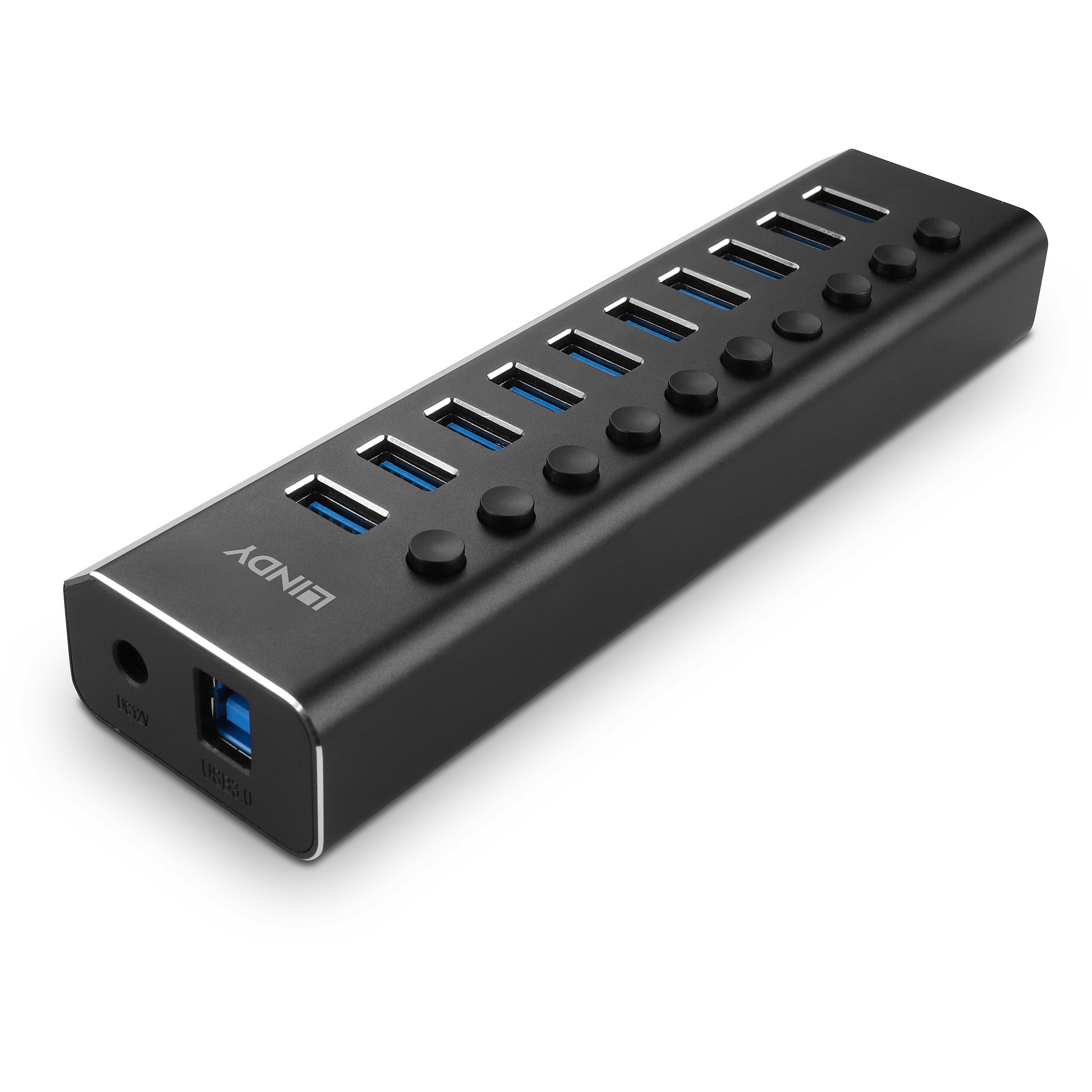 USB hub LINDY USB 3.0 (10-portni, s ON/OFF tipkom)-5