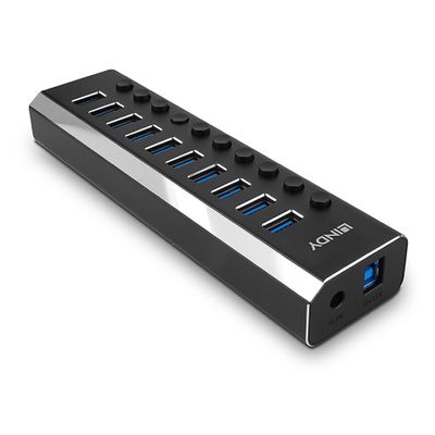 USB hub LINDY USB 3.0 (10-portni, s ON/OFF tipkom)-1