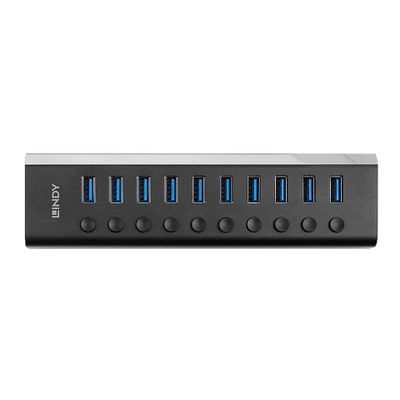 USB hub LINDY USB 3.0 (10-portni, s ON/OFF tipkom)-0