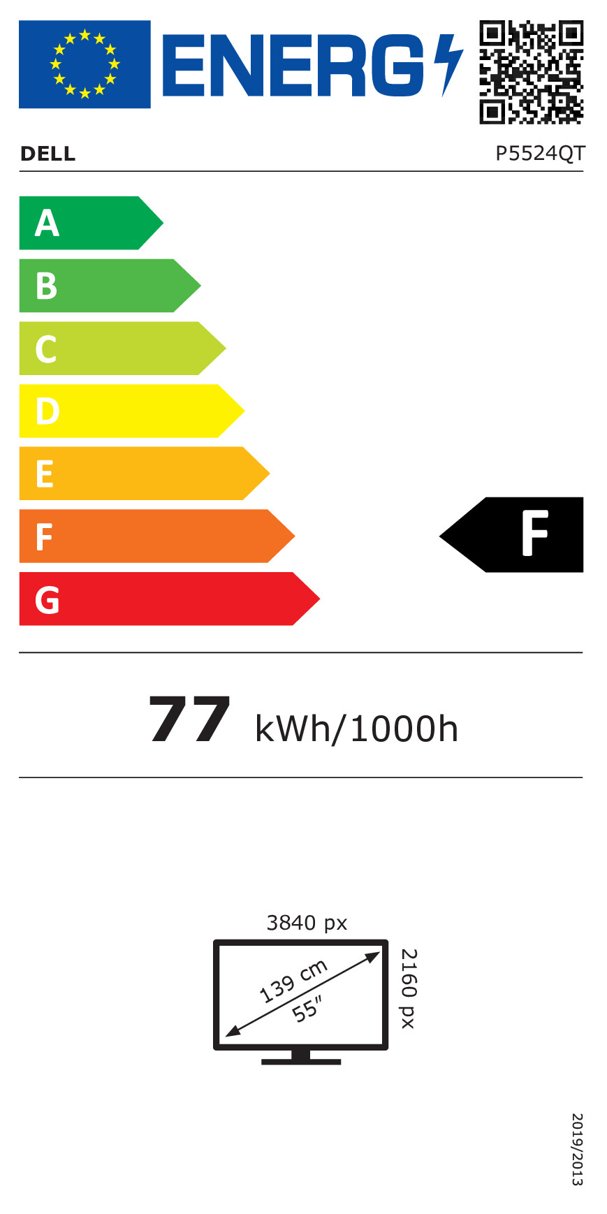 LED zaslon s pozadinskim osvjetljenjem DELL P5524QT (54,64" vidljivo, 4K)-10